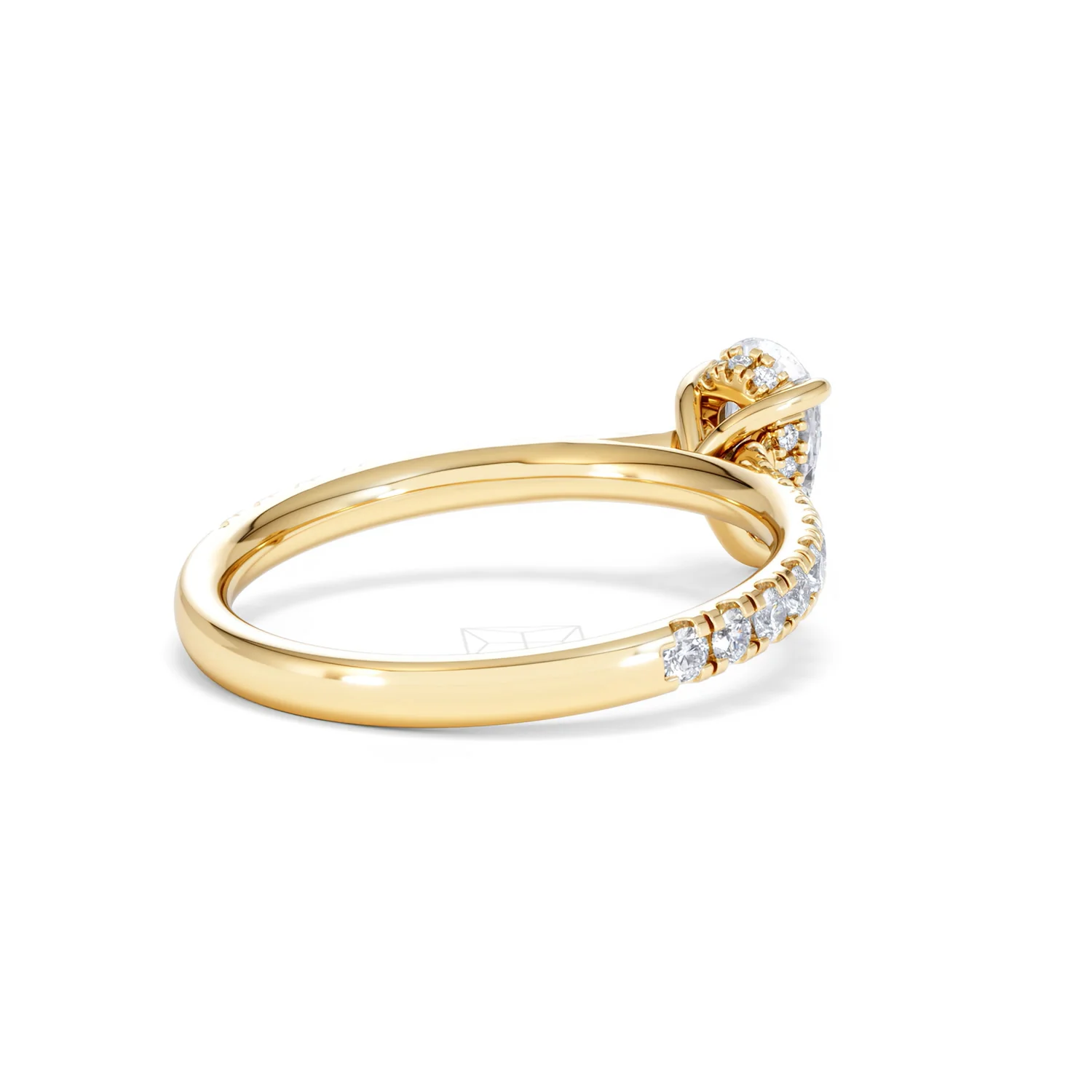Amora Pear 0.97ct Hidden Halo Lab Diamond Engagement Ring With Side Stones Set in 18K Gold - Image 39