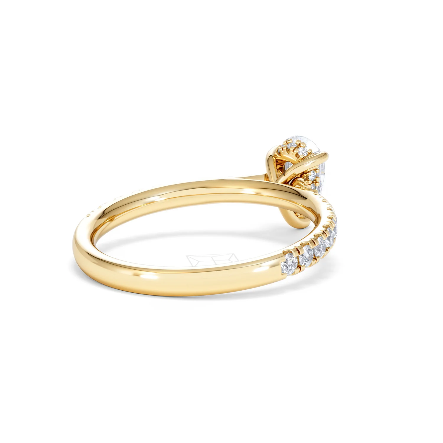Amora Pear 0.97ct Hidden Halo Lab Diamond Engagement Ring With Side Stones Set in 18K Gold - Image 40