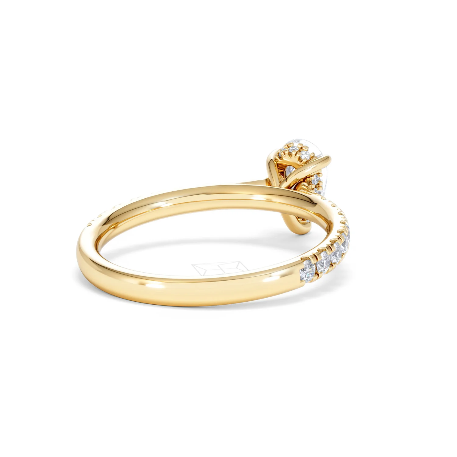 Amora Pear 0.97ct Hidden Halo Lab Diamond Engagement Ring With Side Stones Set in 18K Gold - Image 41