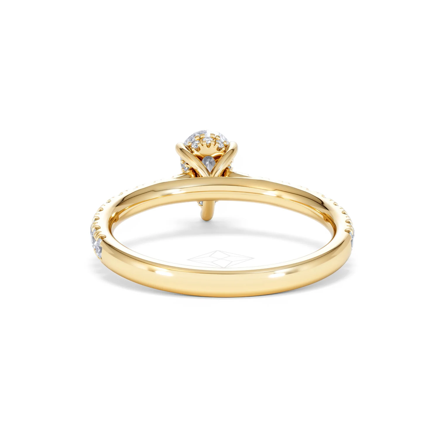 Amora Pear 0.97ct Hidden Halo Lab Diamond Engagement Ring With Side Stones Set in 18K Gold - Image 49