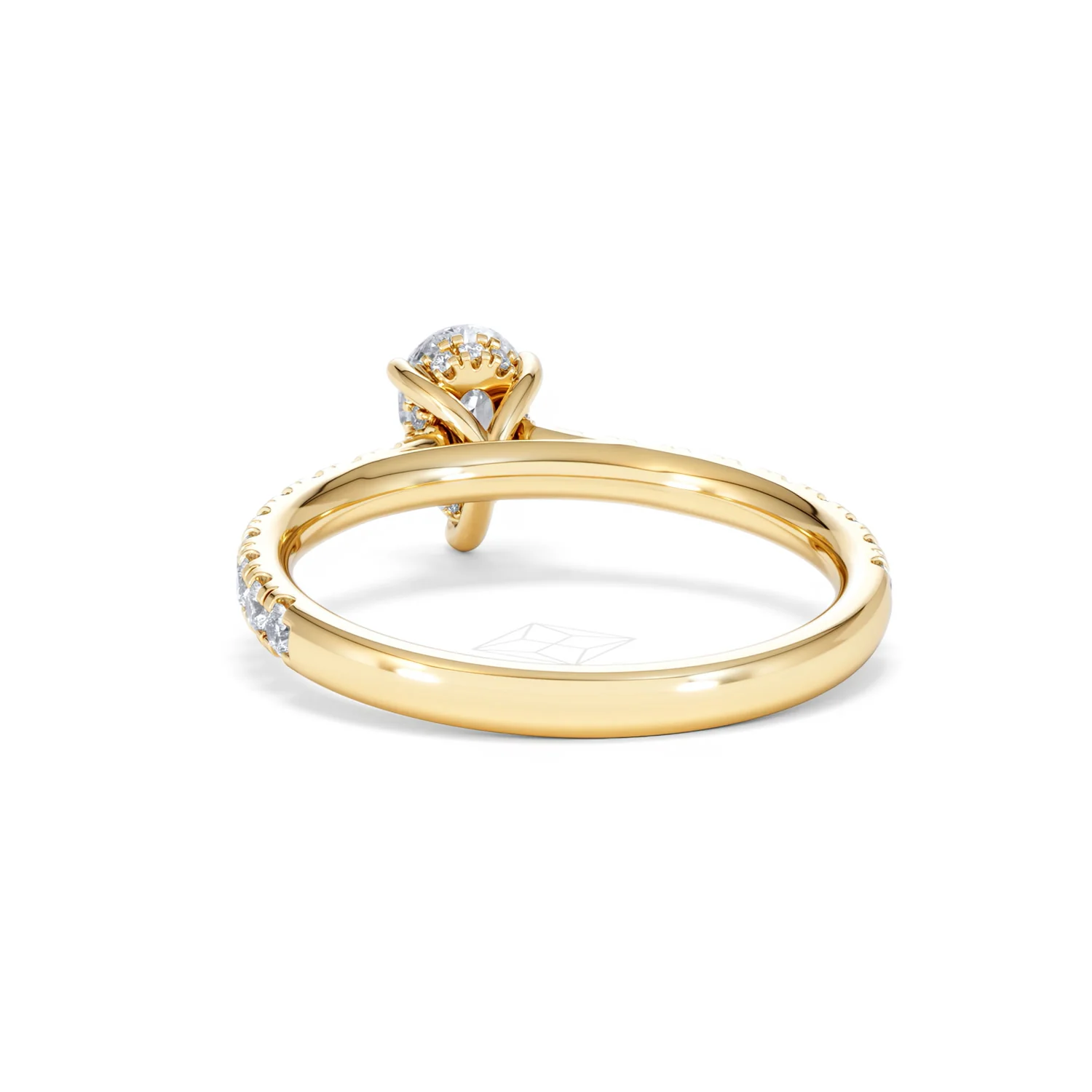 Amora Pear 0.97ct Hidden Halo Lab Diamond Engagement Ring With Side Stones Set in 18K Gold - Image 51