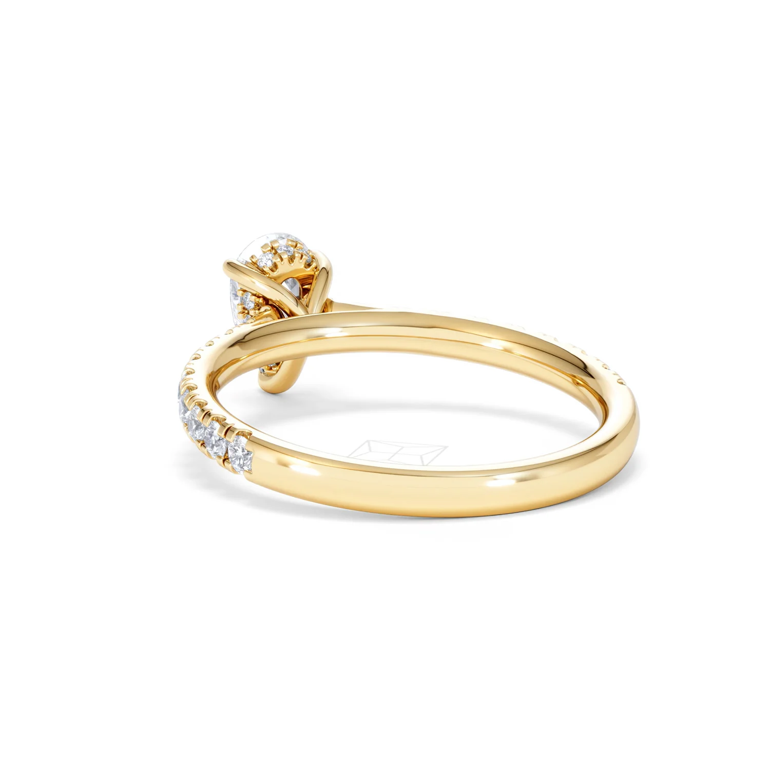 Amora Pear 0.97ct Hidden Halo Lab Diamond Engagement Ring With Side Stones Set in 18K Gold - Image 54