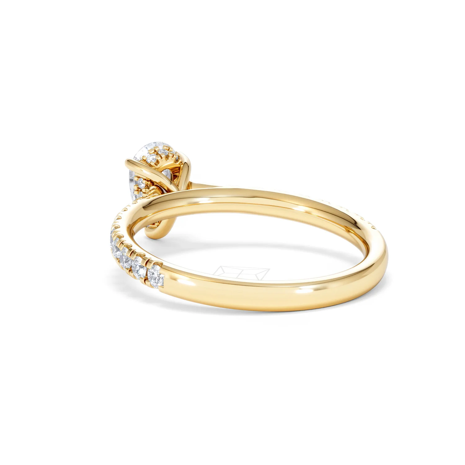 Amora Pear 0.97ct Hidden Halo Lab Diamond Engagement Ring With Side Stones Set in 18K Gold - Image 55