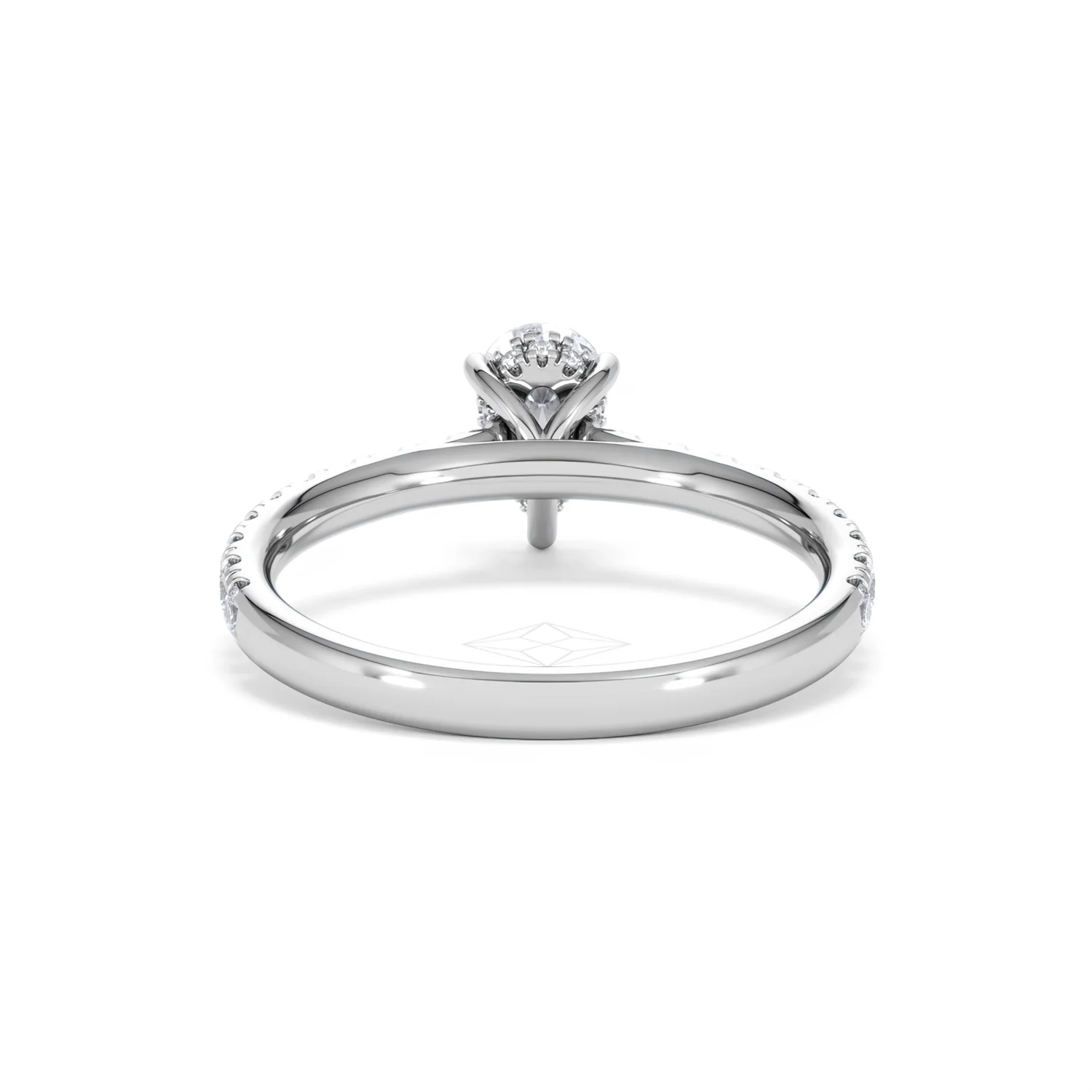 Amora Pear 0.97ct Hidden Halo Lab Diamond Engagement Ring With Side Stones Set in 18K Platinum - Image 48