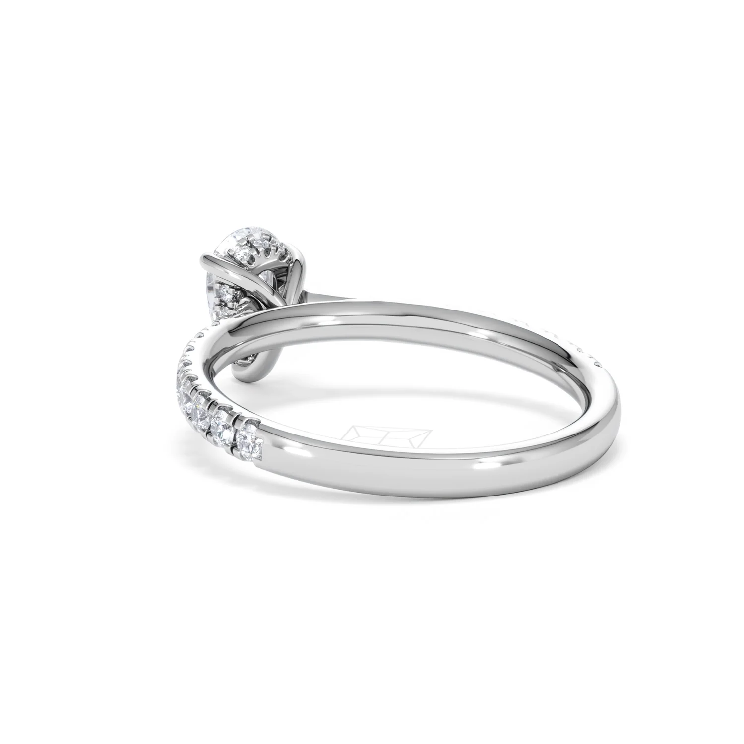 Amora Pear 0.97ct Hidden Halo Lab Diamond Engagement Ring With Side Stones Set in 18K Platinum - Image 55
