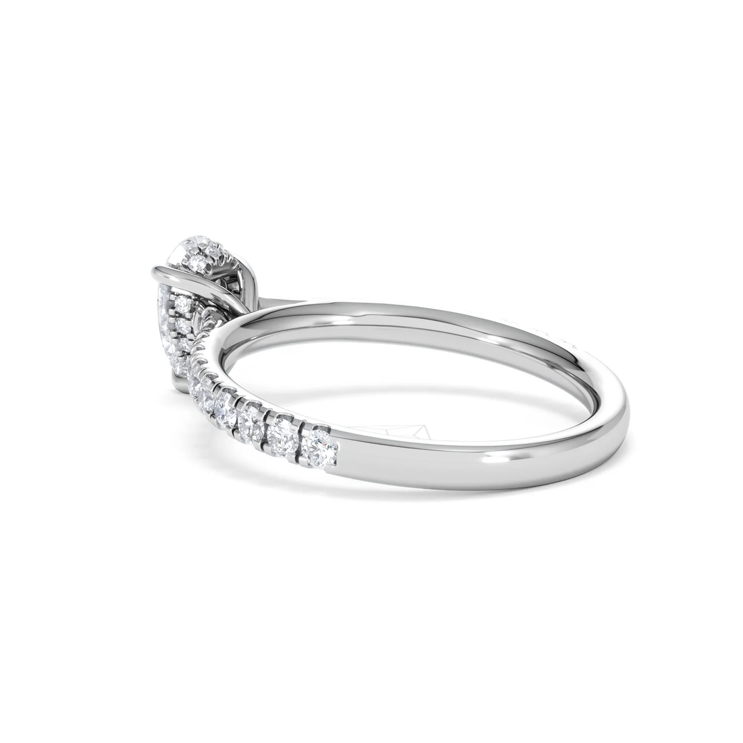 Amora Pear 0.97ct Hidden Halo Lab Diamond Engagement Ring With Side Stones Set in 18K Platinum - Image 59