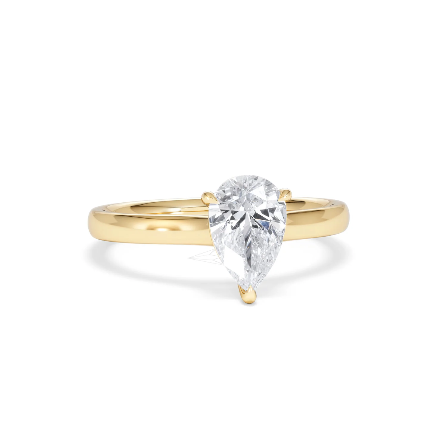 Amora Pear 1.00ct Lab Diamond Engagement Ring F/VS Set in 18K Gold - Image 10