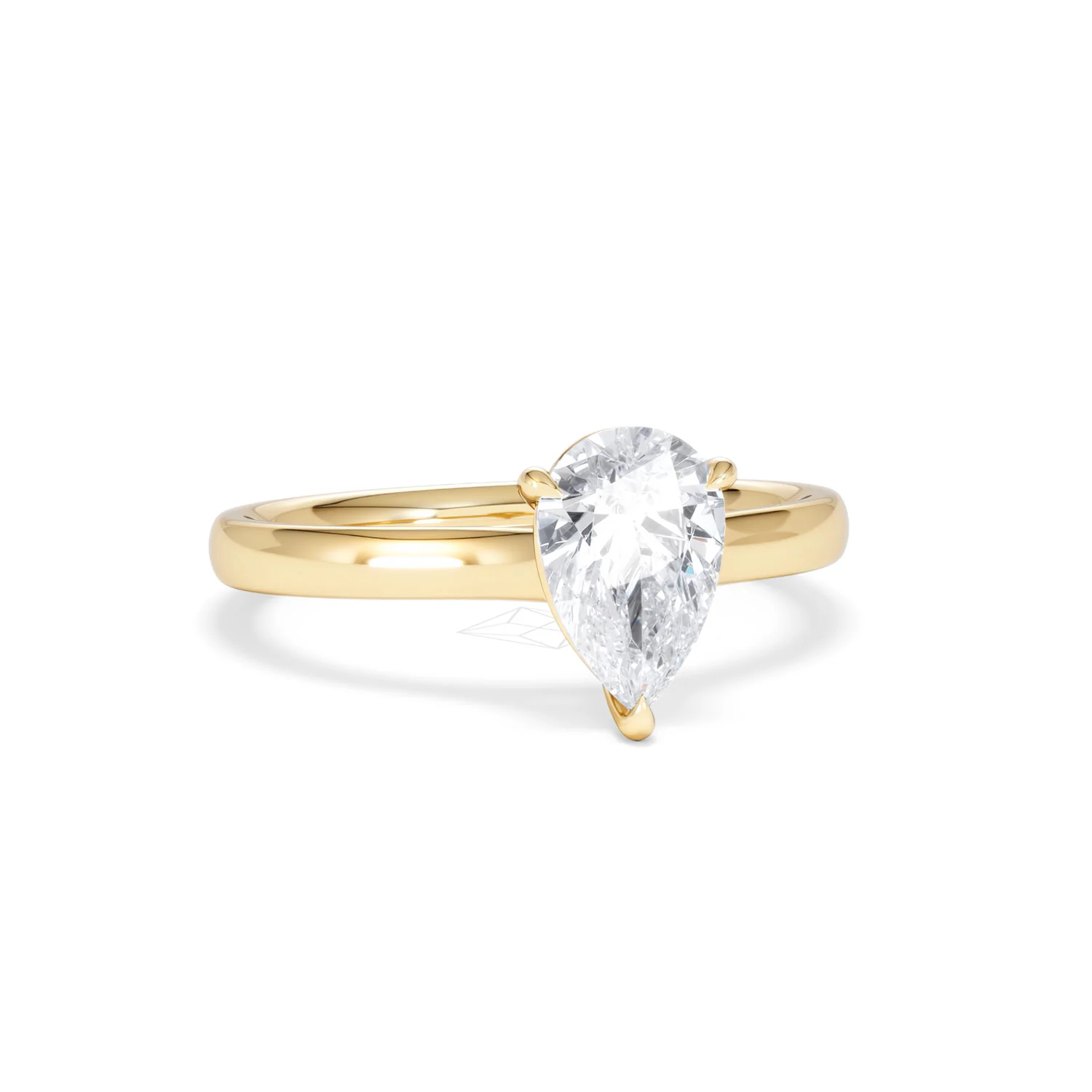 Amora Pear 1.00ct Lab Diamond Engagement Ring F/VS Set in 18K Gold - Image 11