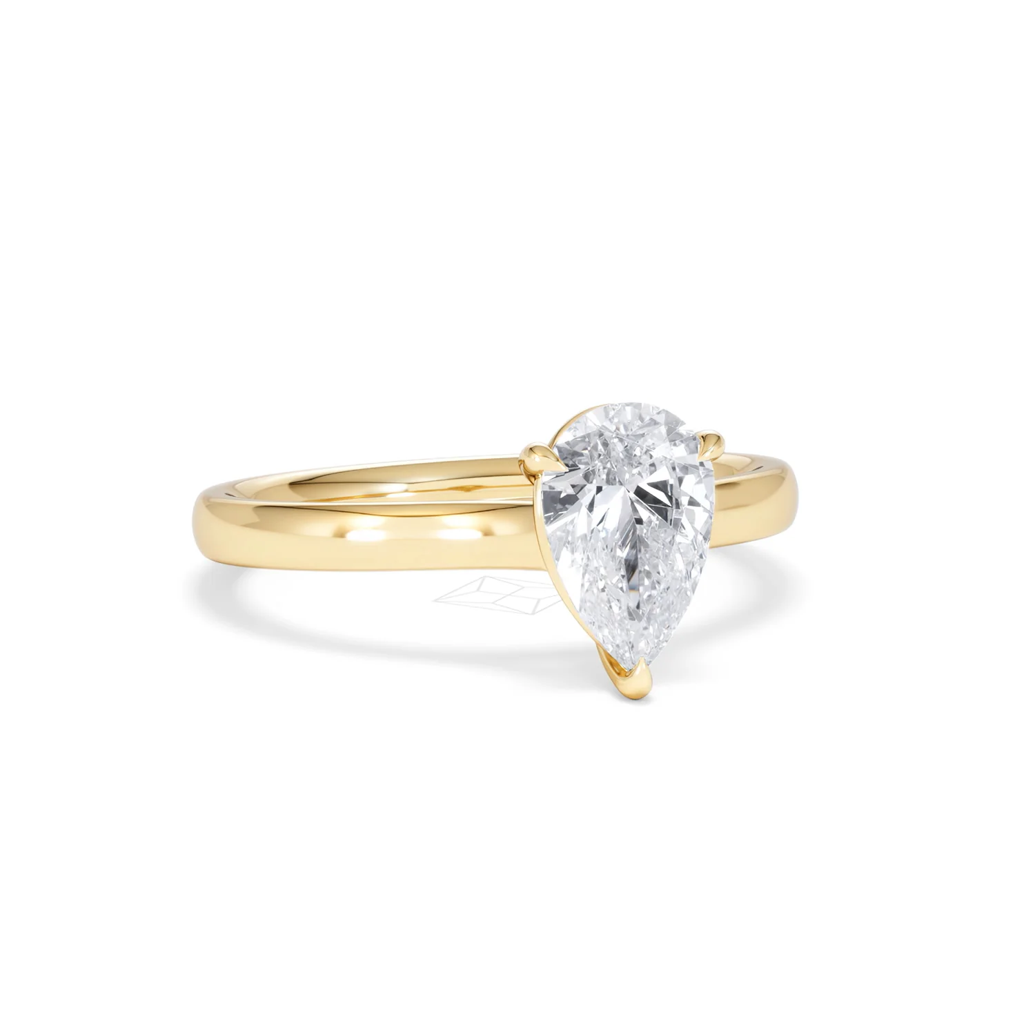Amora Pear 1.00ct Lab Diamond Engagement Ring F/VS Set in 18K Gold - Image 12