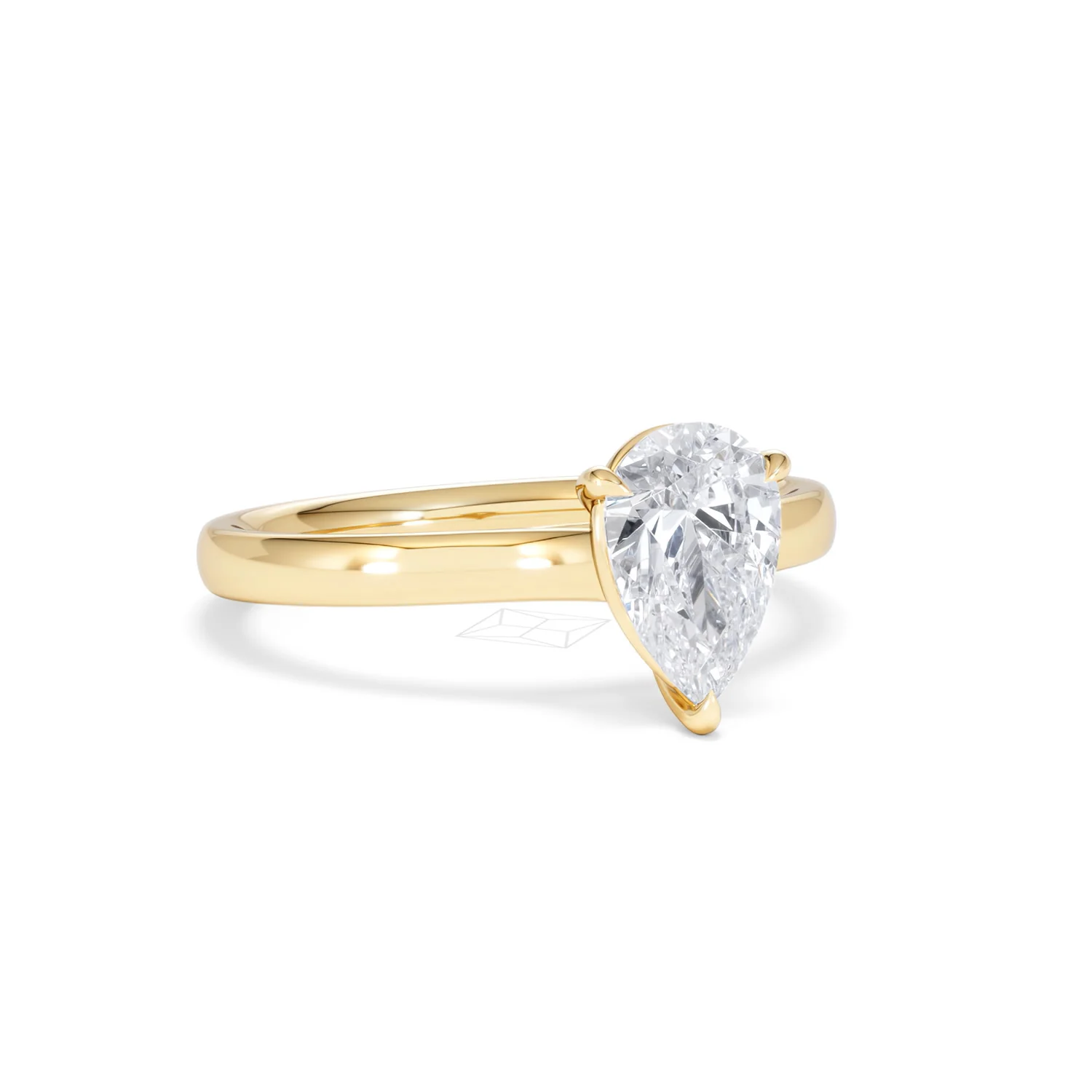Amora Pear 1.00ct Lab Diamond Engagement Ring F/VS Set in 18K Gold - Image 13