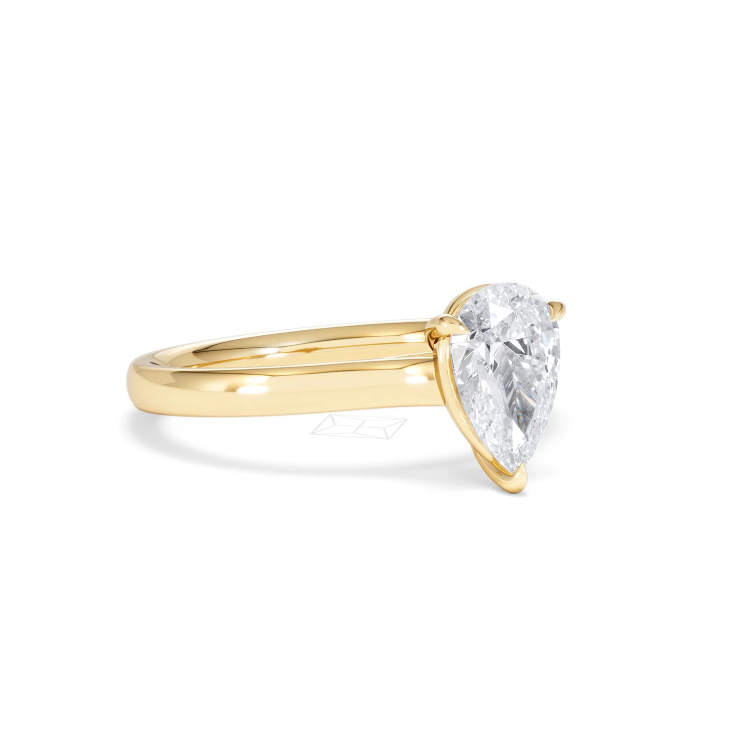 Amora Pear 1.00ct Lab Diamond Engagement Ring F/VS Set in 18K Gold - Image 15