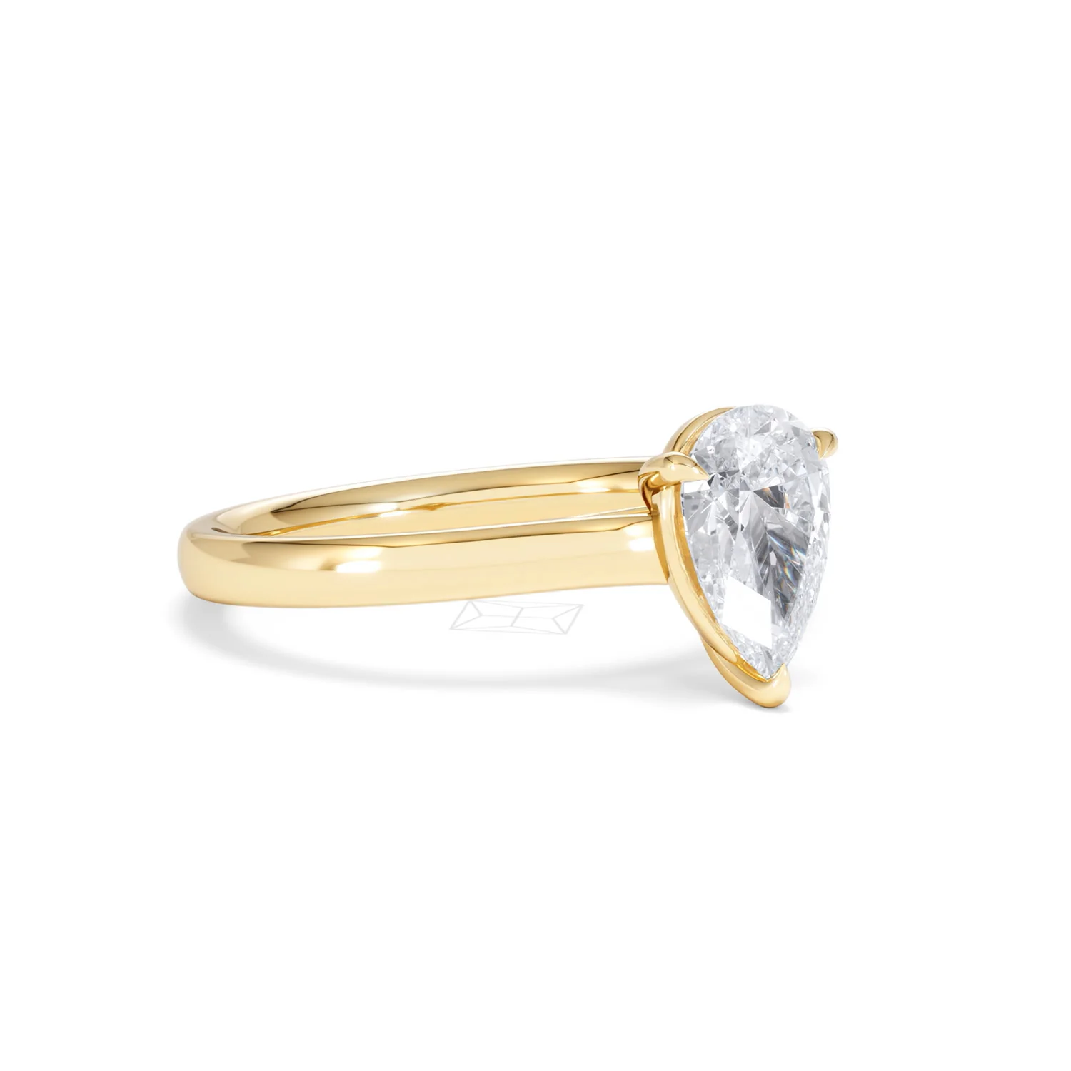 Amora Pear 1.00ct Lab Diamond Engagement Ring F/VS Set in 18K Gold - Image 16