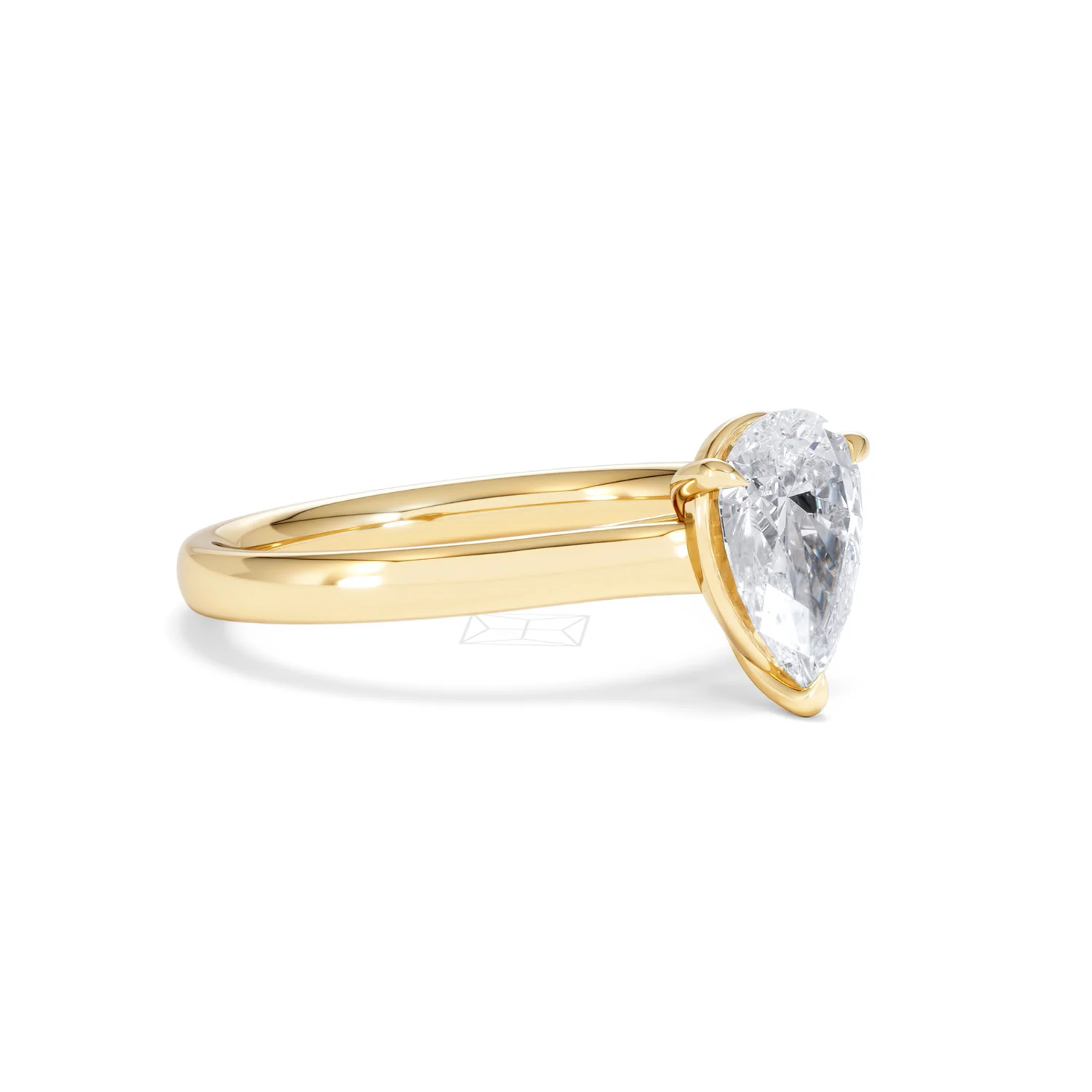 Amora Pear 1.00ct Lab Diamond Engagement Ring F/VS Set in 18K Gold - Image 17