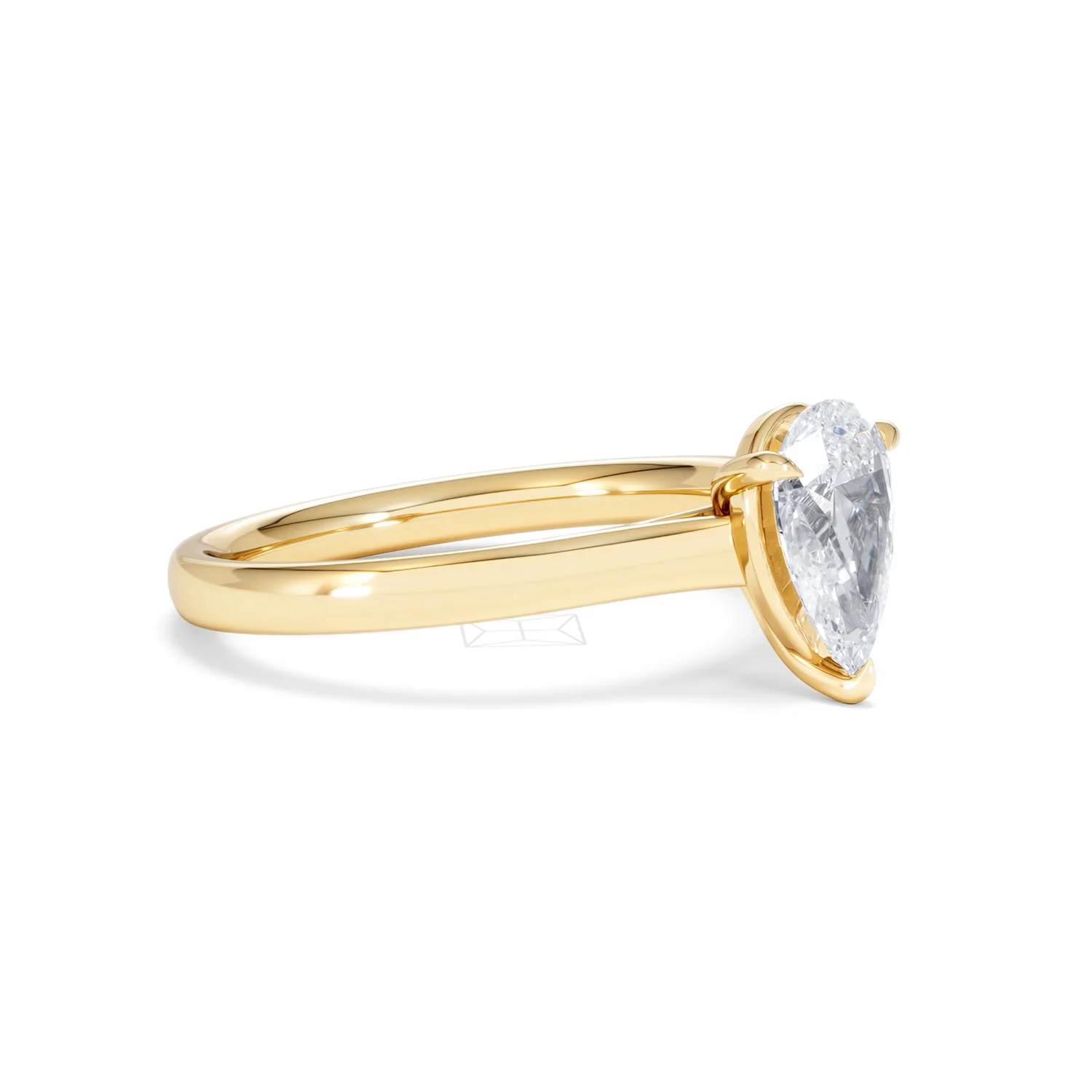 Amora Pear 1.00ct Lab Diamond Engagement Ring F/VS Set in 18K Gold - Image 19