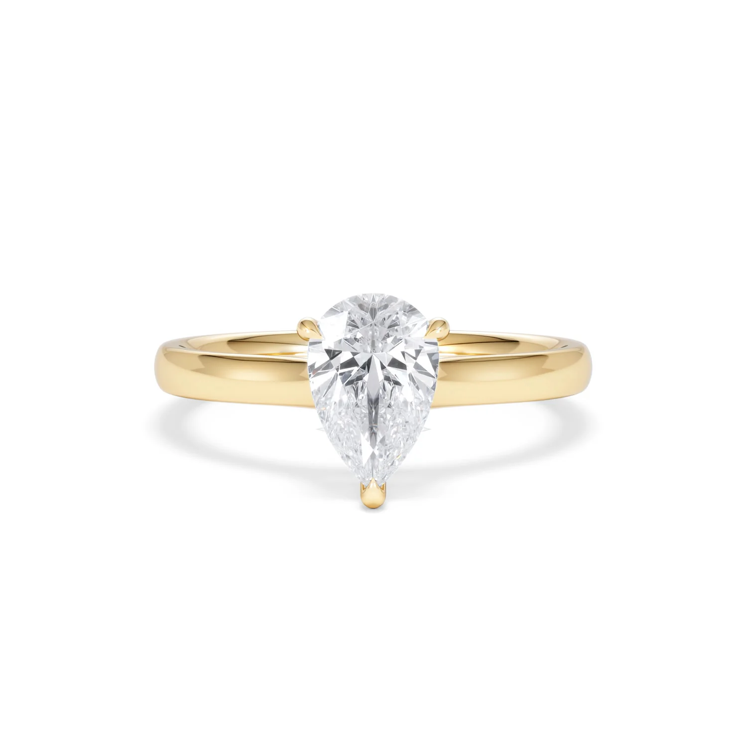 Amora Pear 1.00ct Lab Diamond Engagement Ring F/VS Set in 18K Gold - Image 8