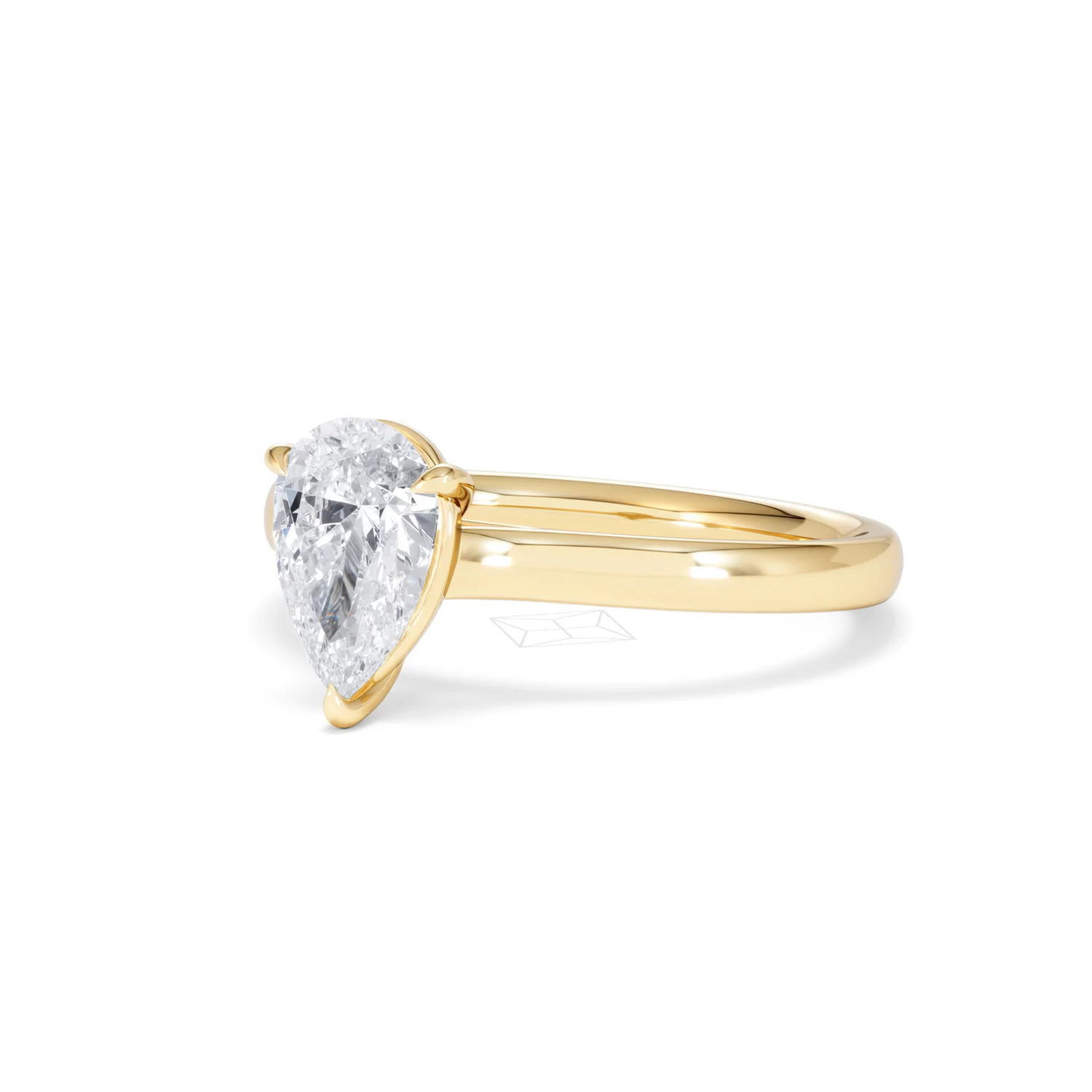 Amora Pear 1.00ct Lab Diamond Engagement Ring F/VS Set in 18K Gold - Image 81