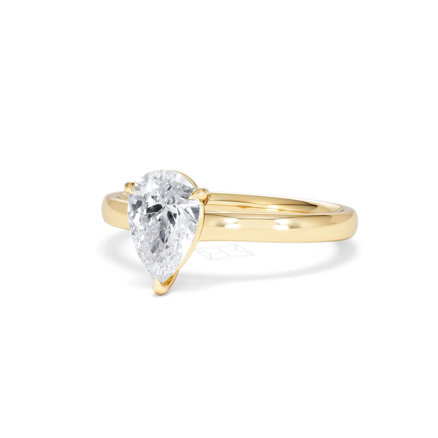 Amora Pear 1.00ct Lab Diamond Engagement Ring F/VS Set in 18K Gold - Image 83