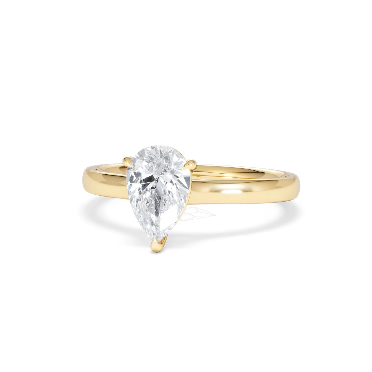 Amora Pear 1.00ct Lab Diamond Engagement Ring F/VS Set in 18K Gold - Image 85