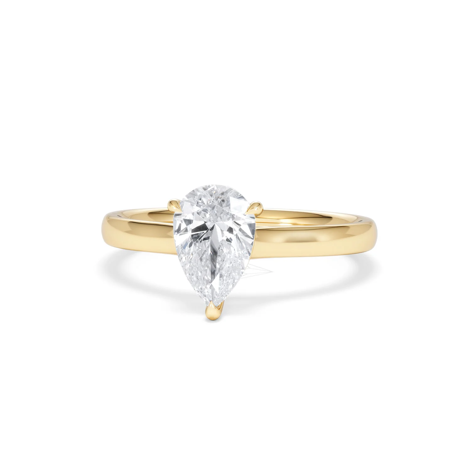 Amora Pear 1.00ct Lab Diamond Engagement Ring F/VS Set in 18K Gold - Image 86