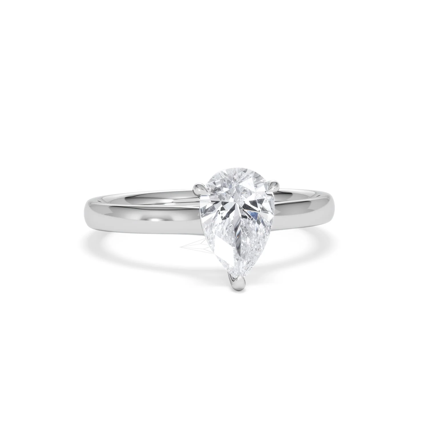 Amora Pear 1.00ct Lab Diamond Engagement Ring F/VS Set in 18K White Gold - Image 10