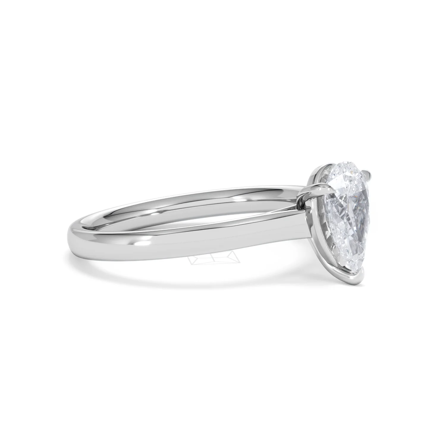 Amora Pear 1.00ct Lab Diamond Engagement Ring F/VS Set in 18K White Gold - Image 20