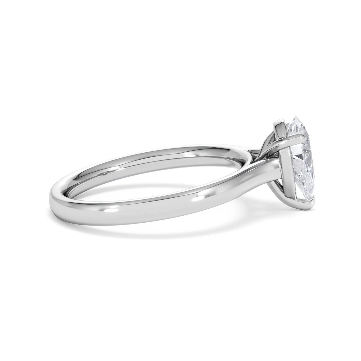 Amora Pear 1.00ct Lab Diamond Engagement Ring F/VS Set in 18K White Gold - Image 28