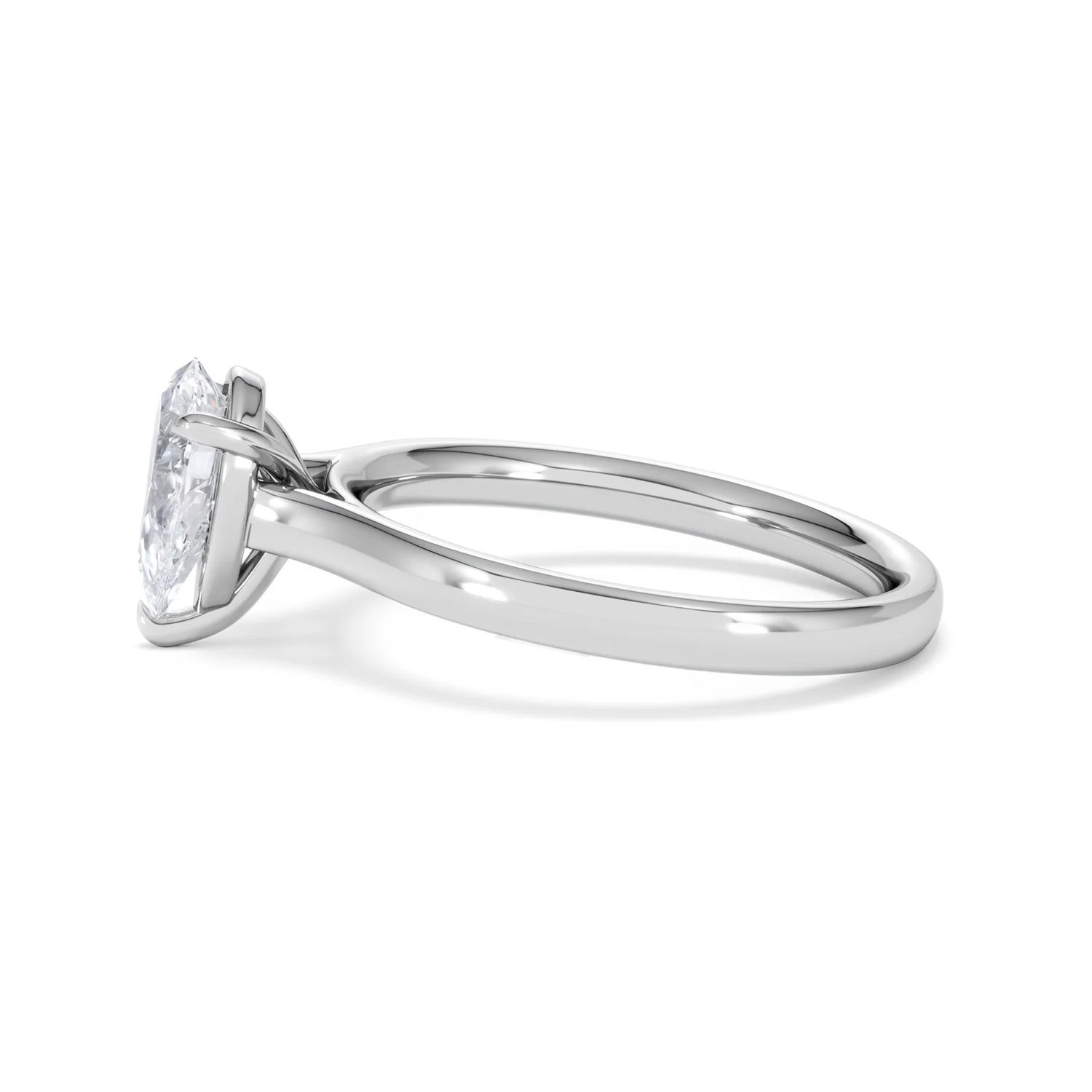 Amora Pear 1.00ct Lab Diamond Engagement Ring F/VS Set in 18K White Gold - Image 69
