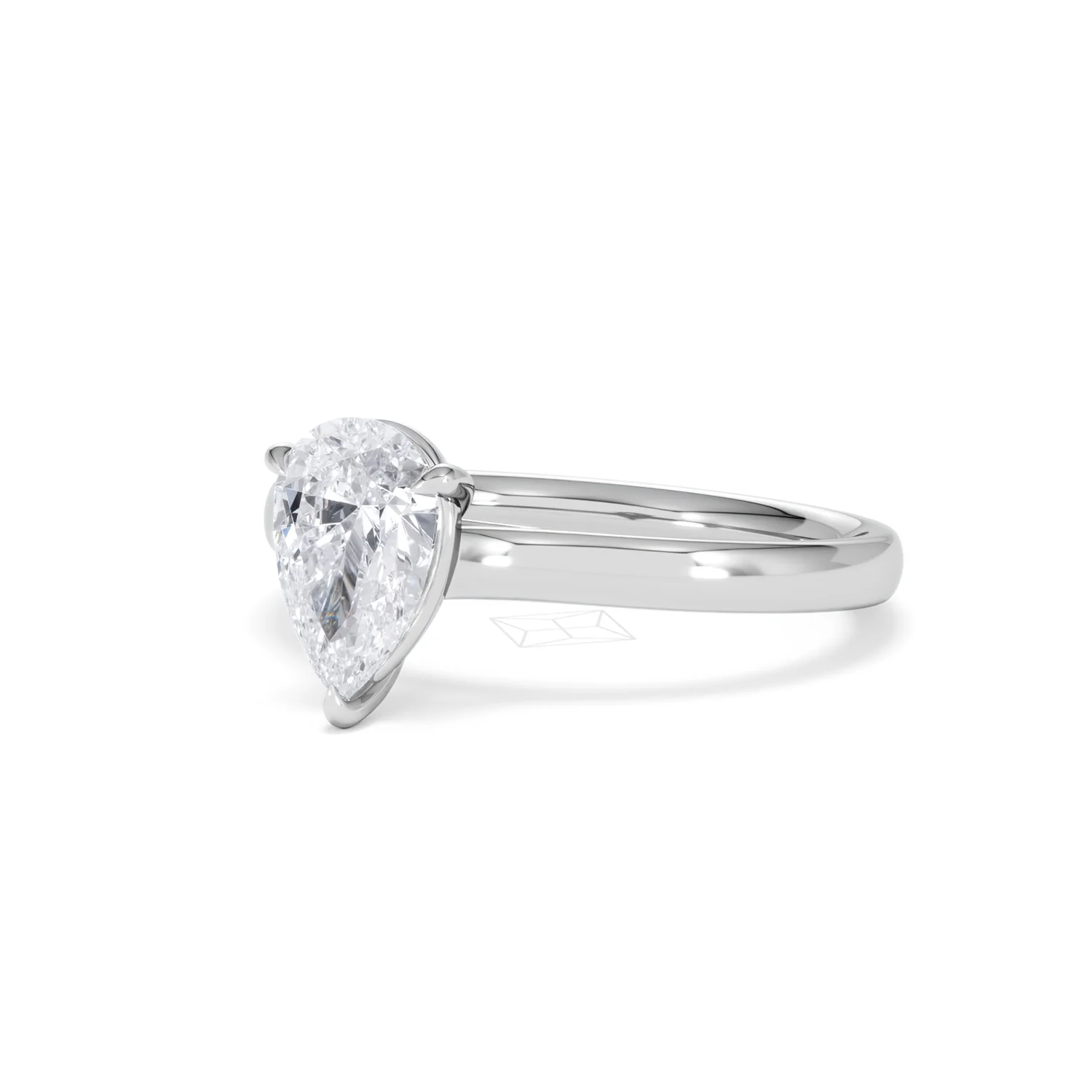 Amora Pear 1.00ct Lab Diamond Engagement Ring F/VS Set in 18K White Gold - Image 81