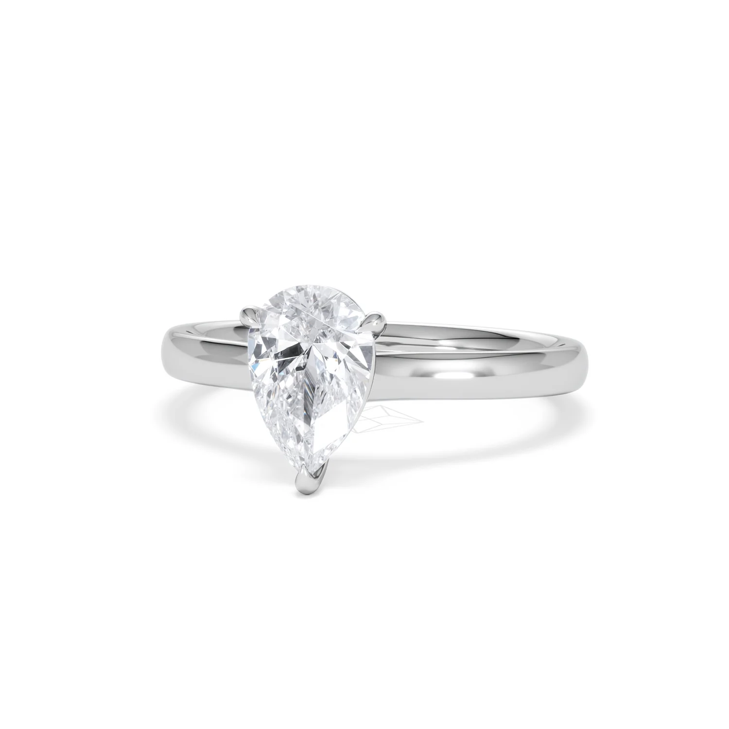 Amora Pear 1.00ct Lab Diamond Engagement Ring F/VS Set in 18K White Gold - Image 85