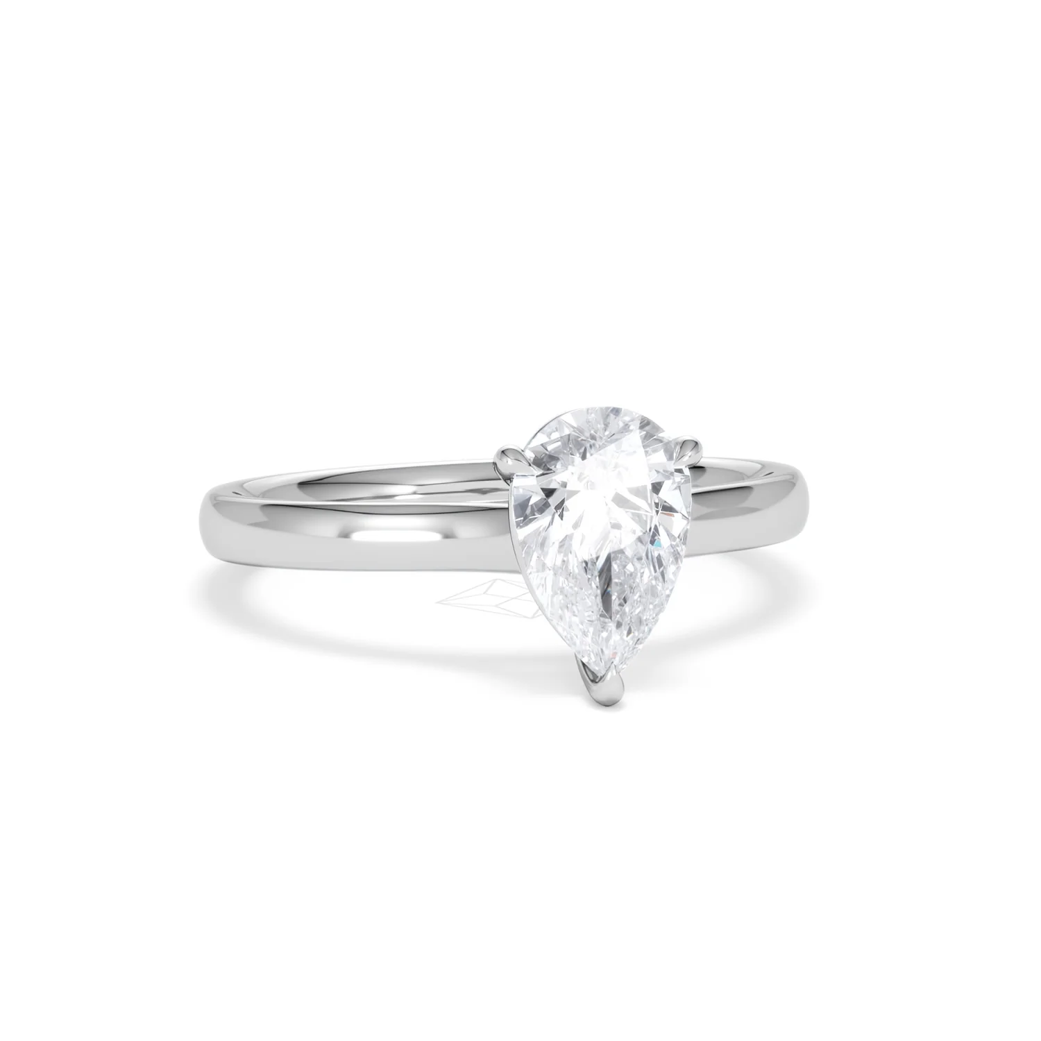 Amora Pear 1.00ct Lab Diamond Engagement Ring F/VS Set in Platinum - Image 11