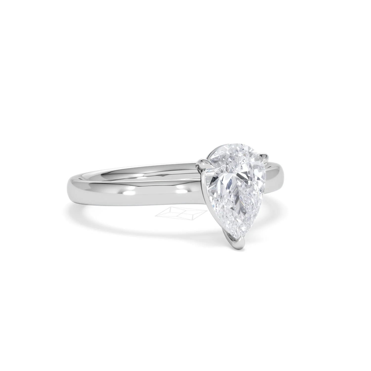 Amora Pear 1.00ct Lab Diamond Engagement Ring F/VS Set in Platinum - Image 13