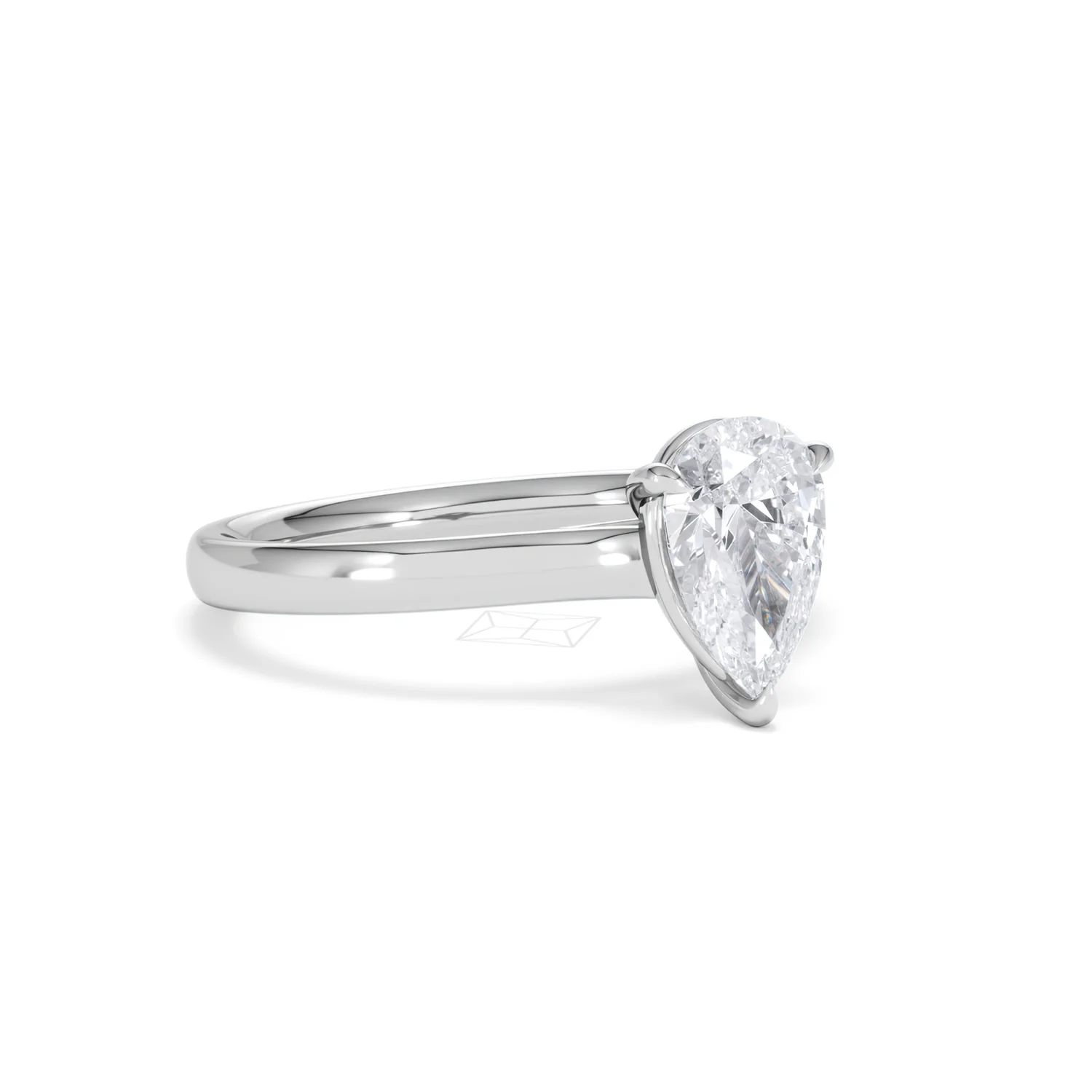 Amora Pear 1.00ct Lab Diamond Engagement Ring F/VS Set in Platinum - Image 15