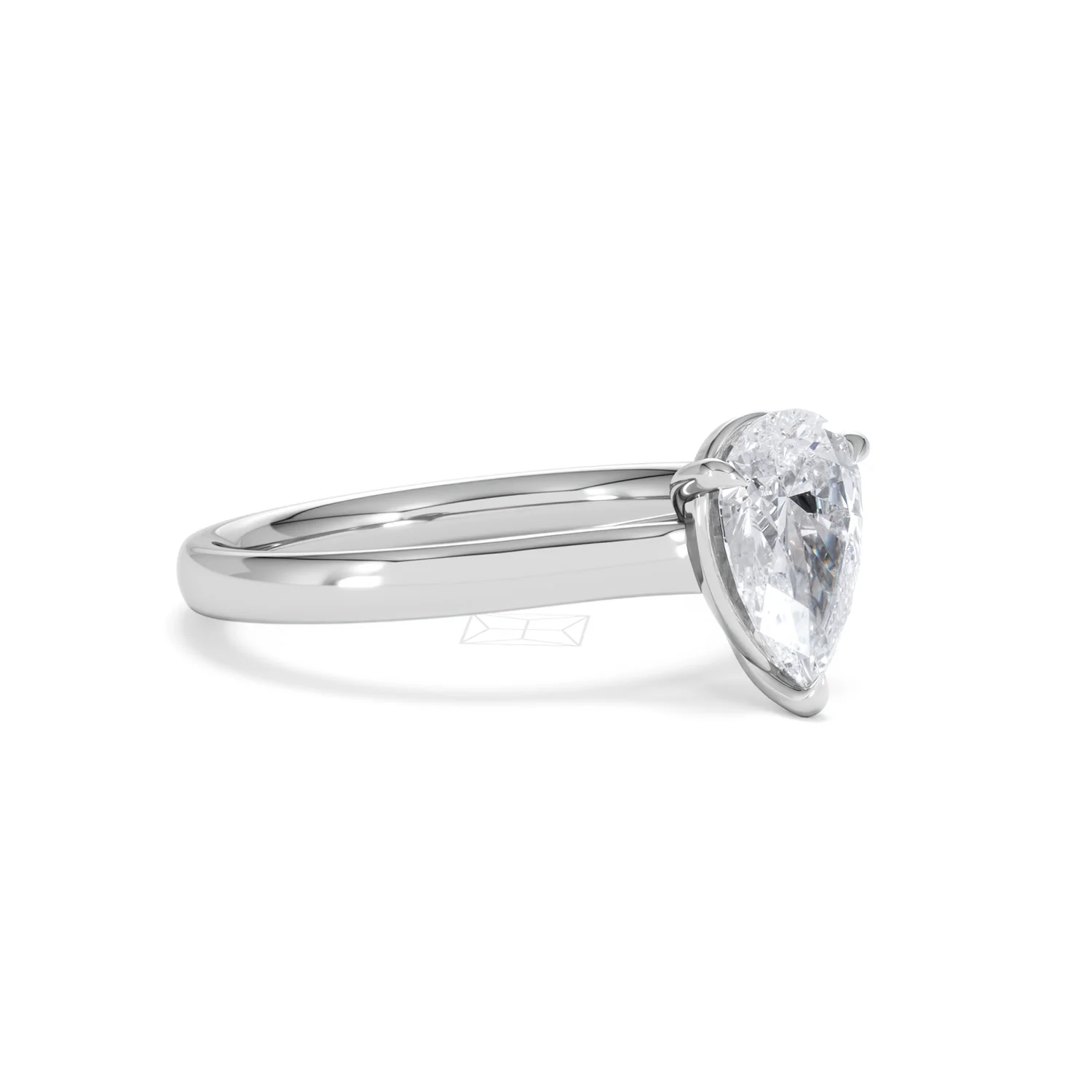 Amora Pear 1.00ct Lab Diamond Engagement Ring F/VS Set in Platinum - Image 17