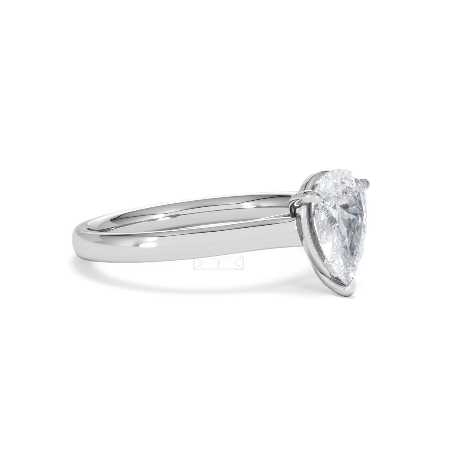 Amora Pear 1.00ct Lab Diamond Engagement Ring F/VS Set in Platinum - Image 18