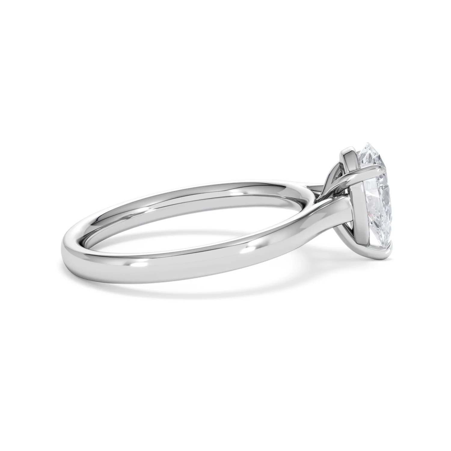 Amora Pear 1.00ct Lab Diamond Engagement Ring F/VS Set in Platinum - Image 29