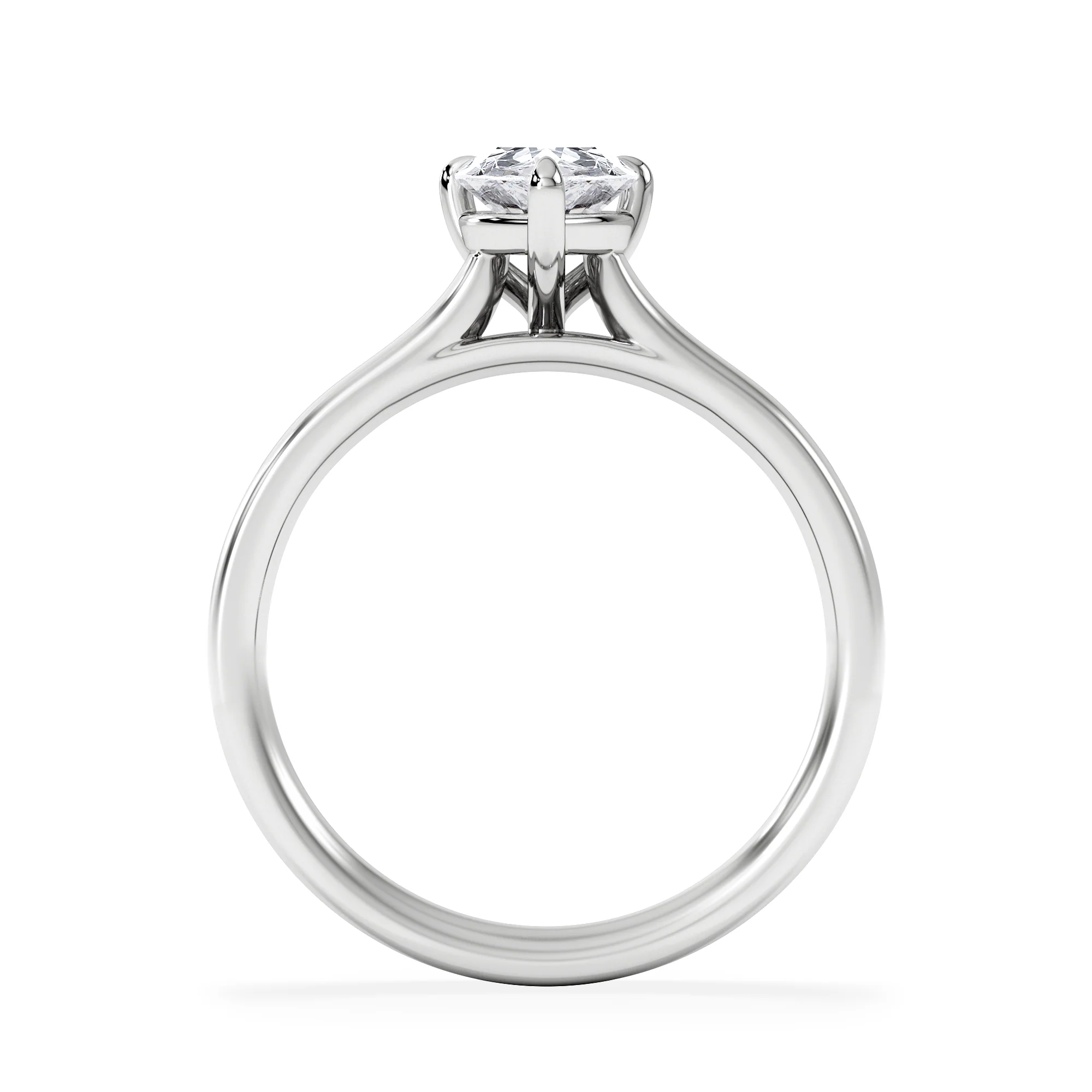 Amora Pear 1.00ct Lab Diamond Engagement Ring F/VS Set in Platinum - Image 3