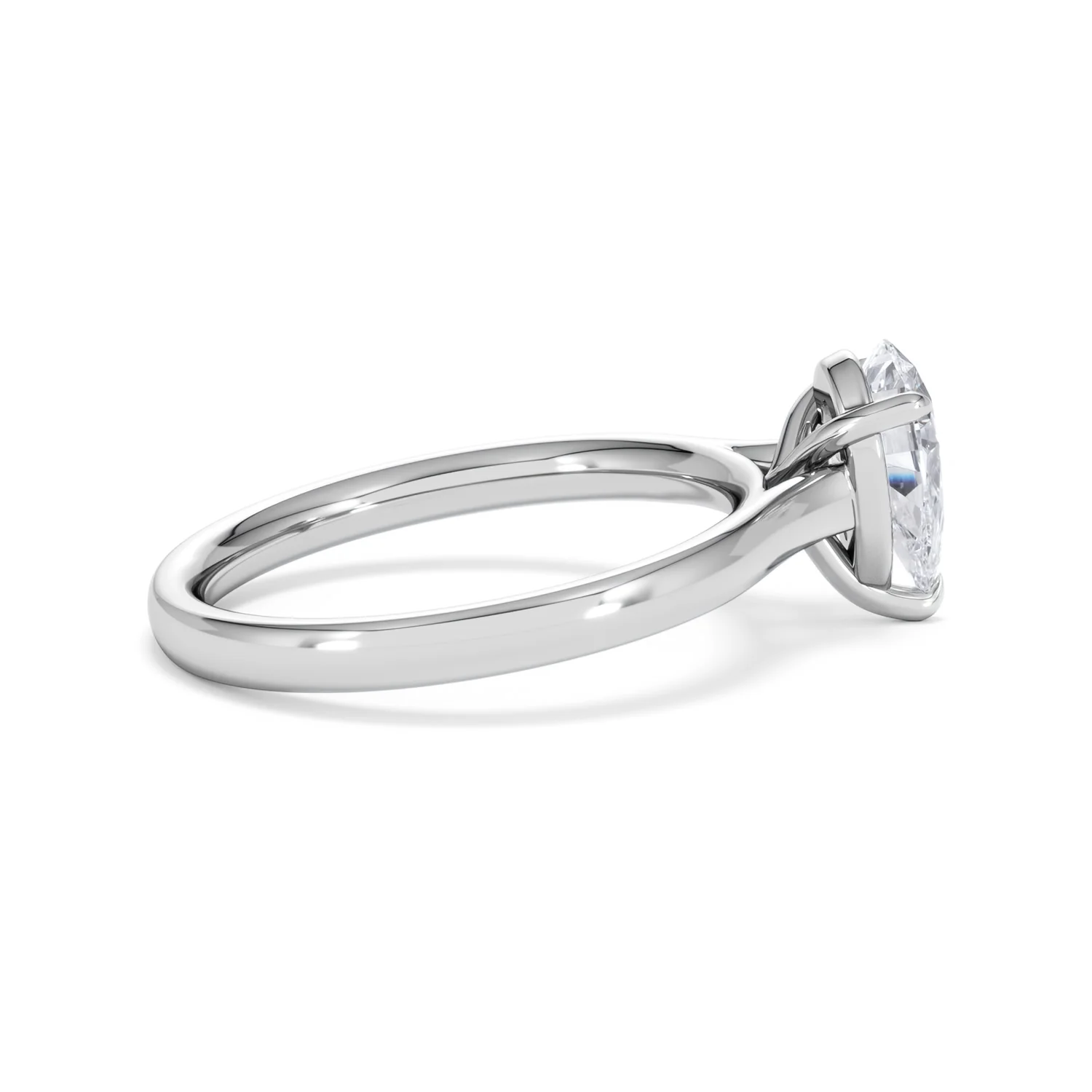 Amora Pear 1.00ct Lab Diamond Engagement Ring F/VS Set in Platinum - Image 30