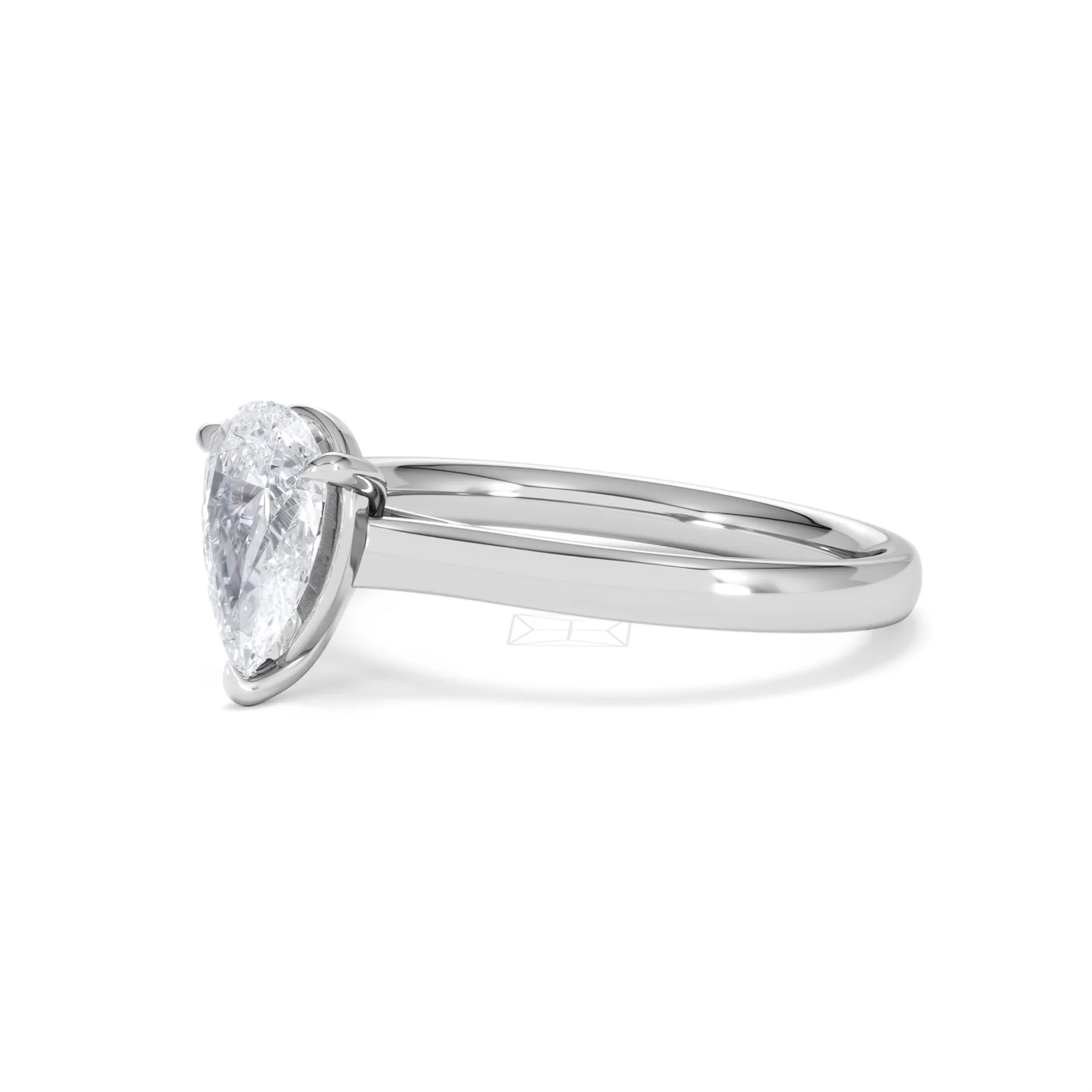 Amora Pear 1.00ct Lab Diamond Engagement Ring F/VS Set in Platinum - Image 77