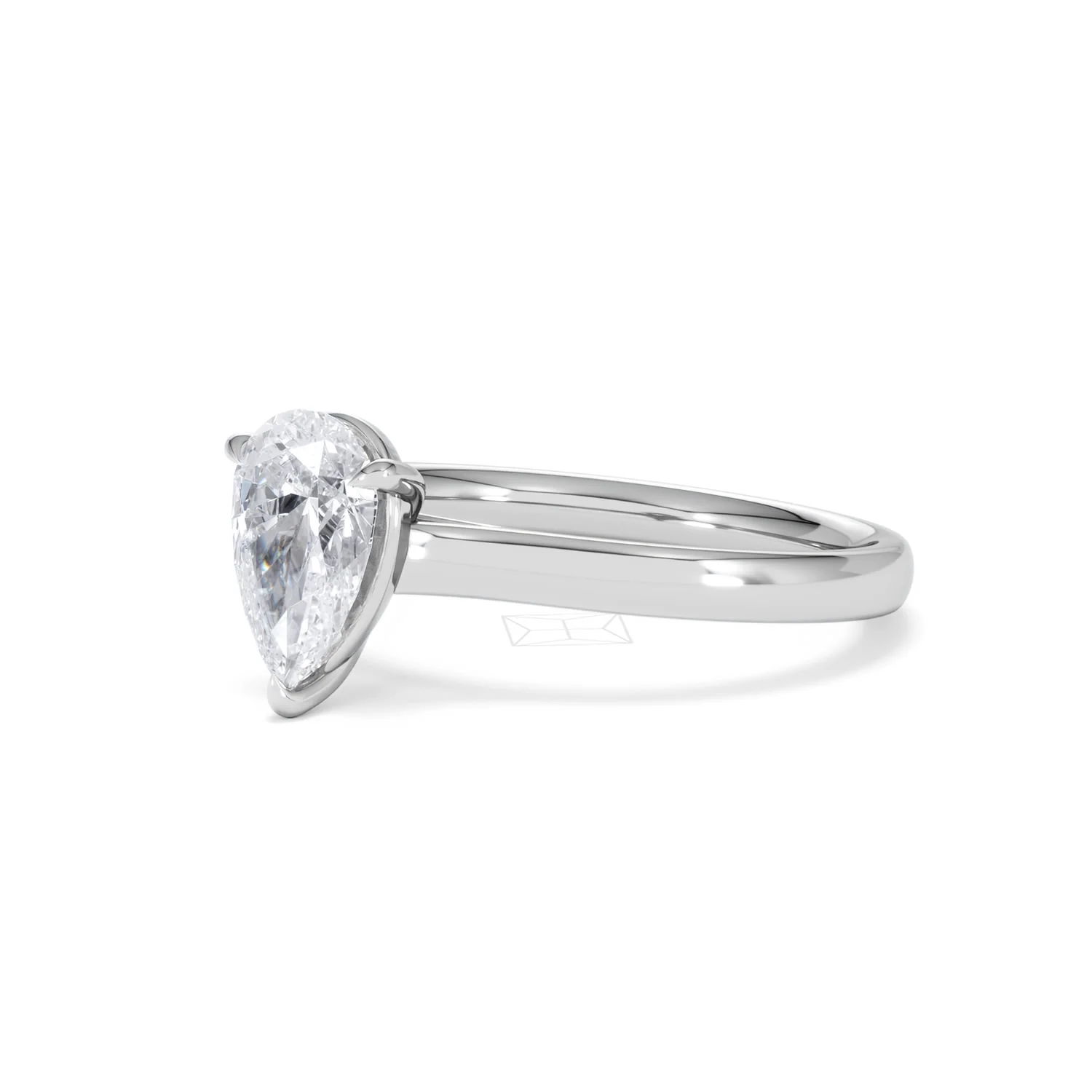 Amora Pear 1.00ct Lab Diamond Engagement Ring F/VS Set in Platinum - Image 79