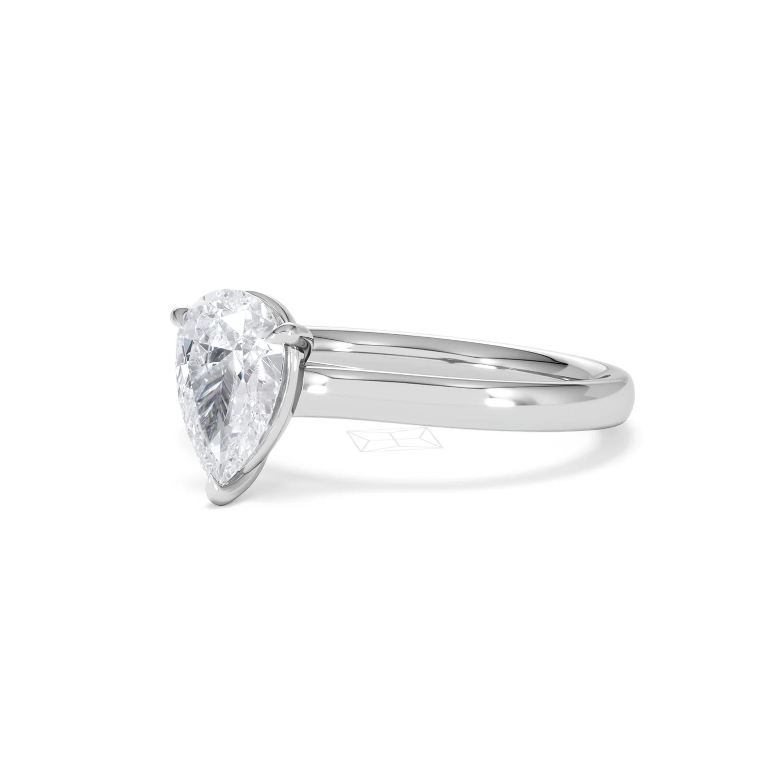 Amora Pear 1.00ct Lab Diamond Engagement Ring F/VS Set in Platinum - Image 80