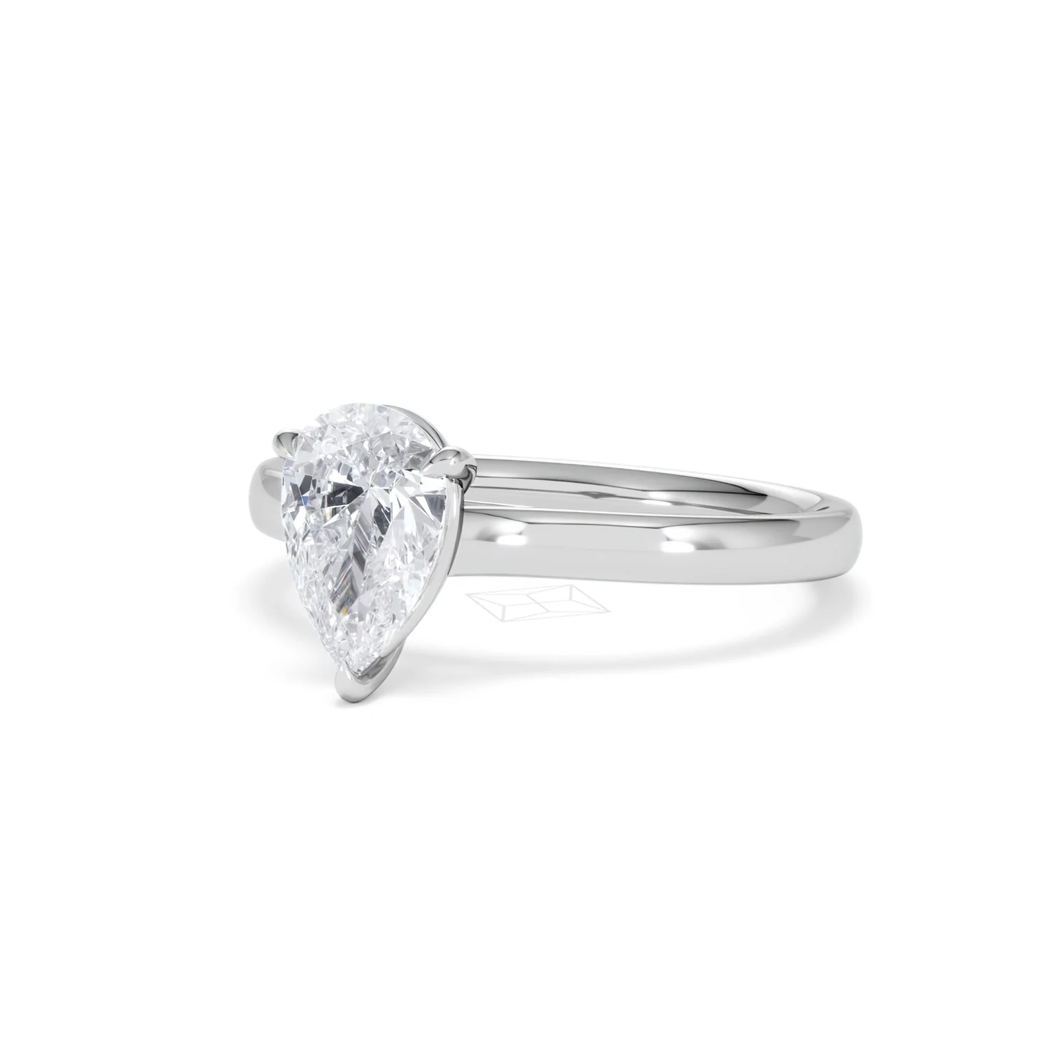Amora Pear 1.00ct Lab Diamond Engagement Ring F/VS Set in Platinum - Image 82
