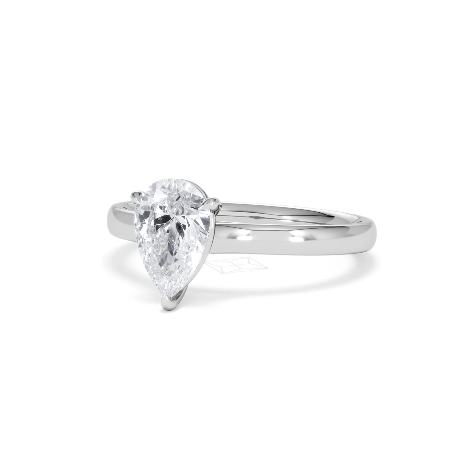 Amora Pear 1.00ct Lab Diamond Engagement Ring F/VS Set in Platinum - Image 83