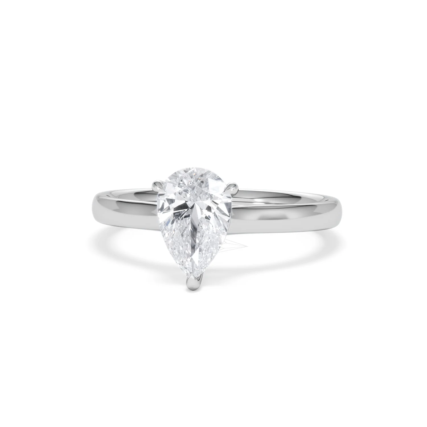 Amora Pear 1.00ct Lab Diamond Engagement Ring F/VS Set in Platinum - Image 86