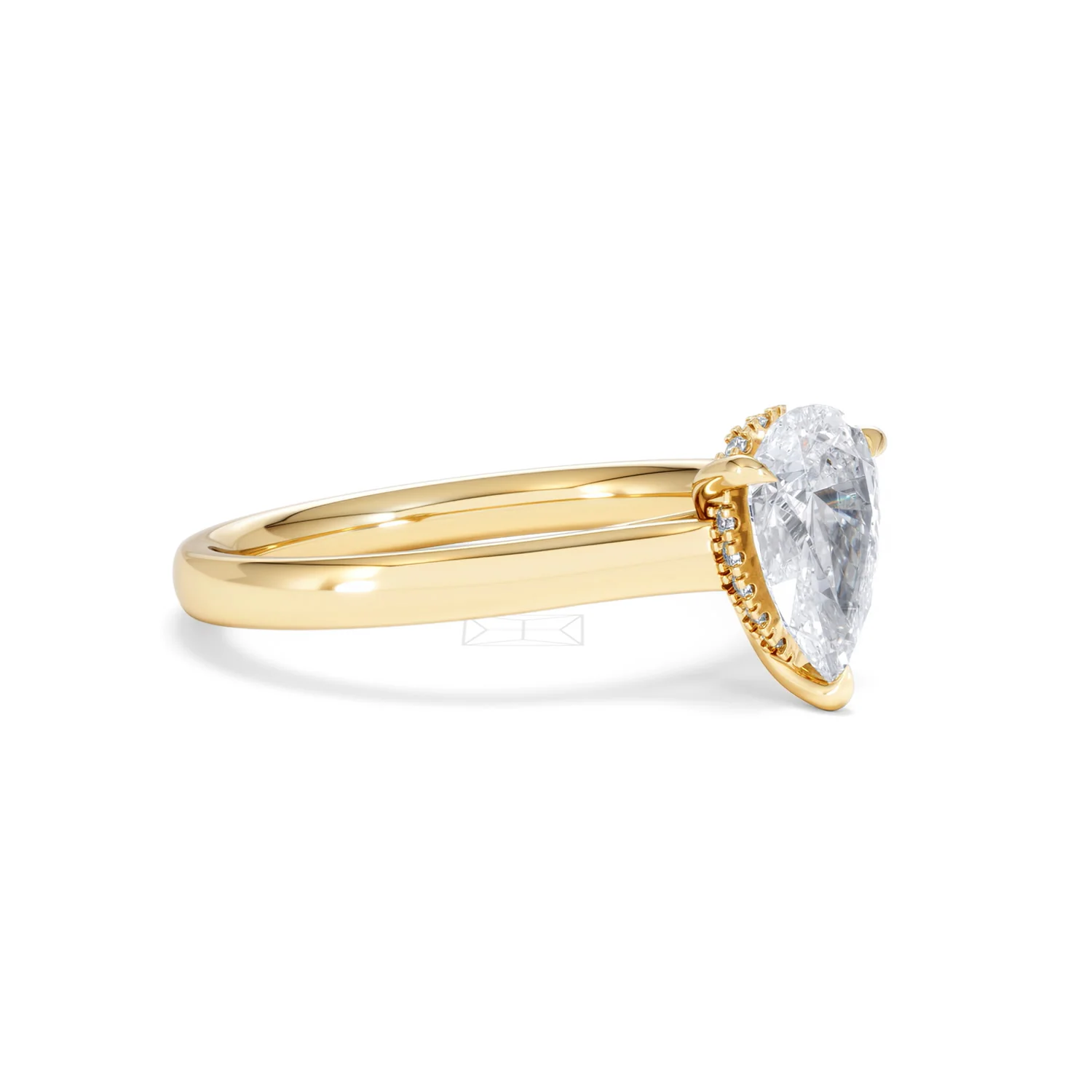 Amora Pear 1.07ct Hidden Halo Lab Diamond Engagement Ring F/VS Set in 18K Gold - Image 18