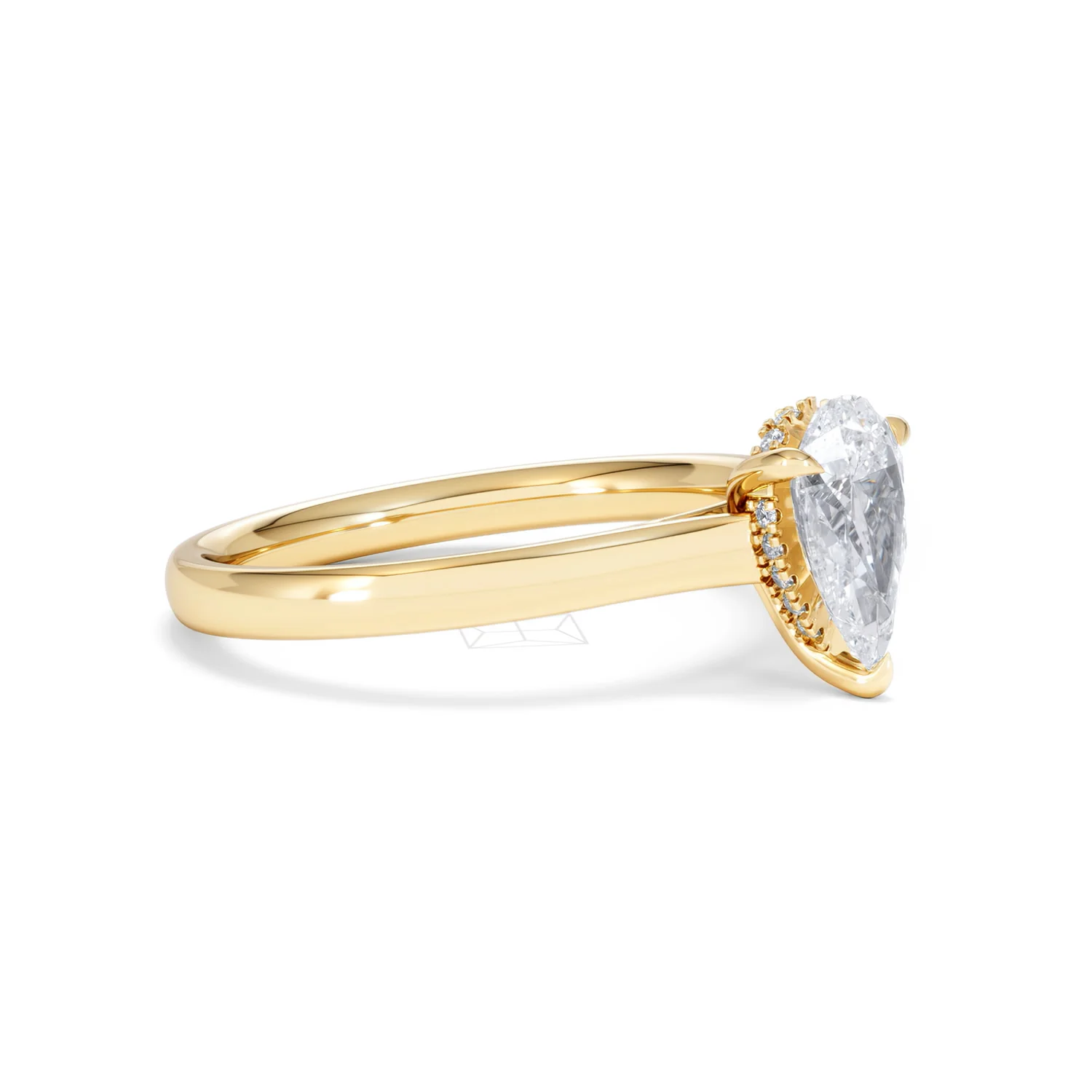 Amora Pear 1.07ct Hidden Halo Lab Diamond Engagement Ring F/VS Set in 18K Gold - Image 20