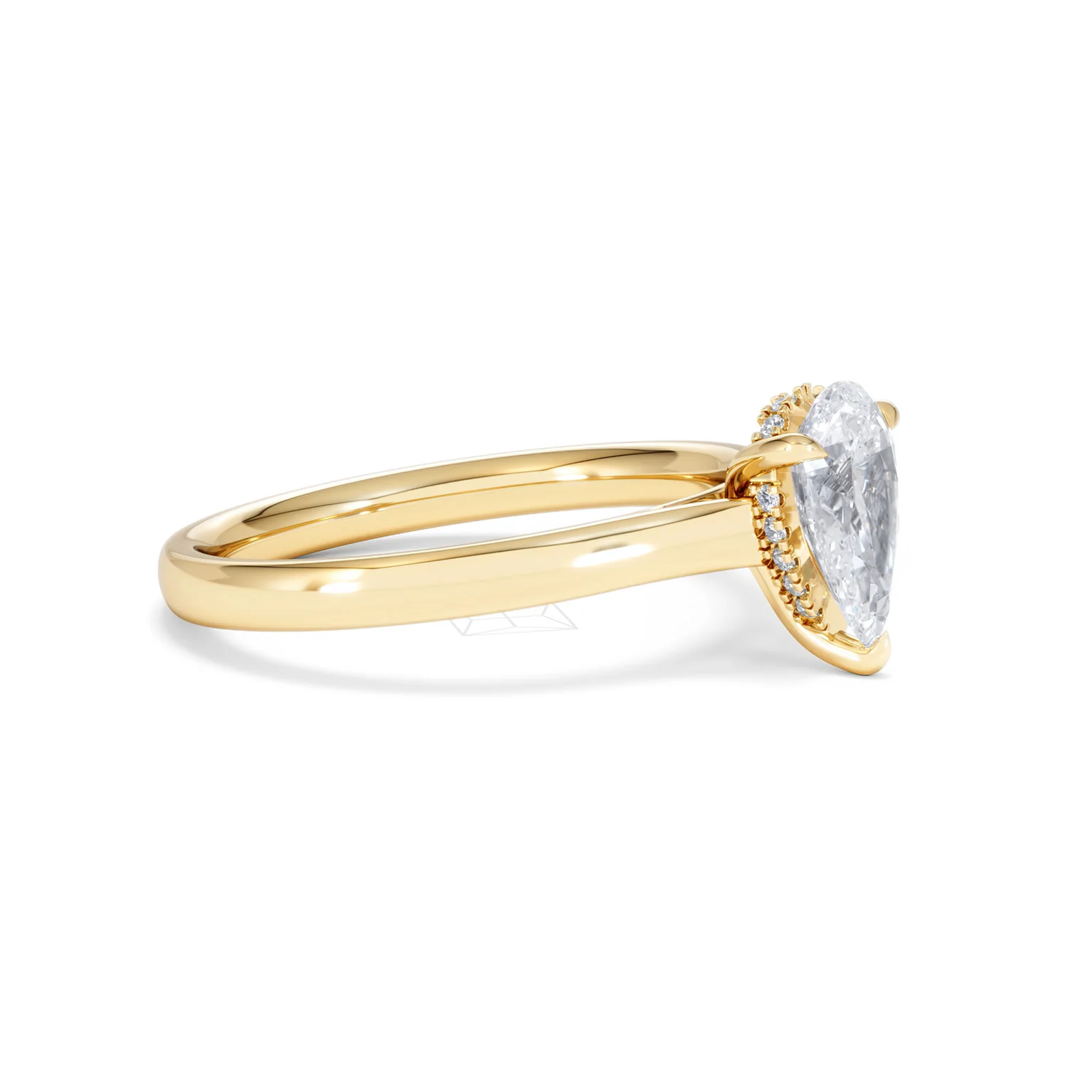 Amora Pear 1.07ct Hidden Halo Lab Diamond Engagement Ring F/VS Set in 18K Gold - Image 21