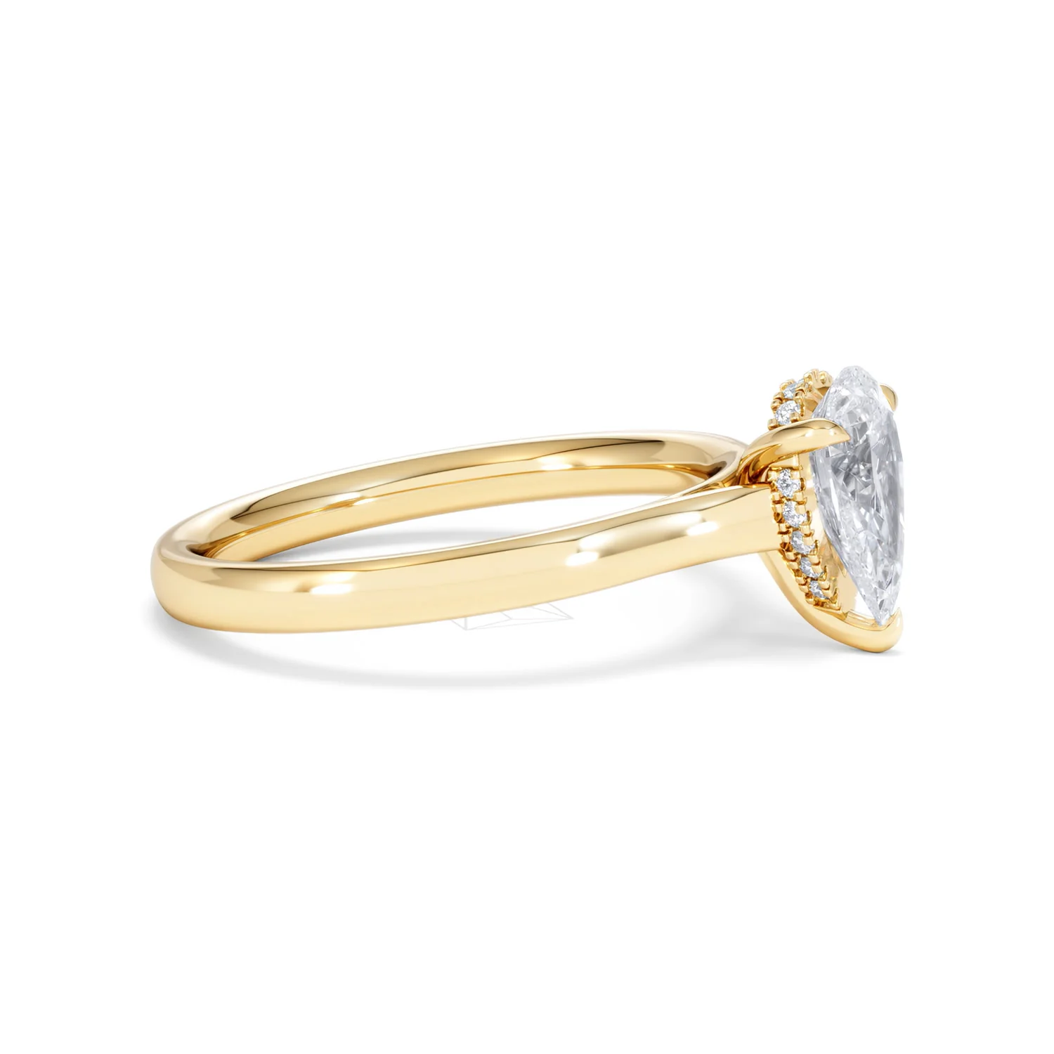 Amora Pear 1.07ct Hidden Halo Lab Diamond Engagement Ring F/VS Set in 18K Gold - Image 23