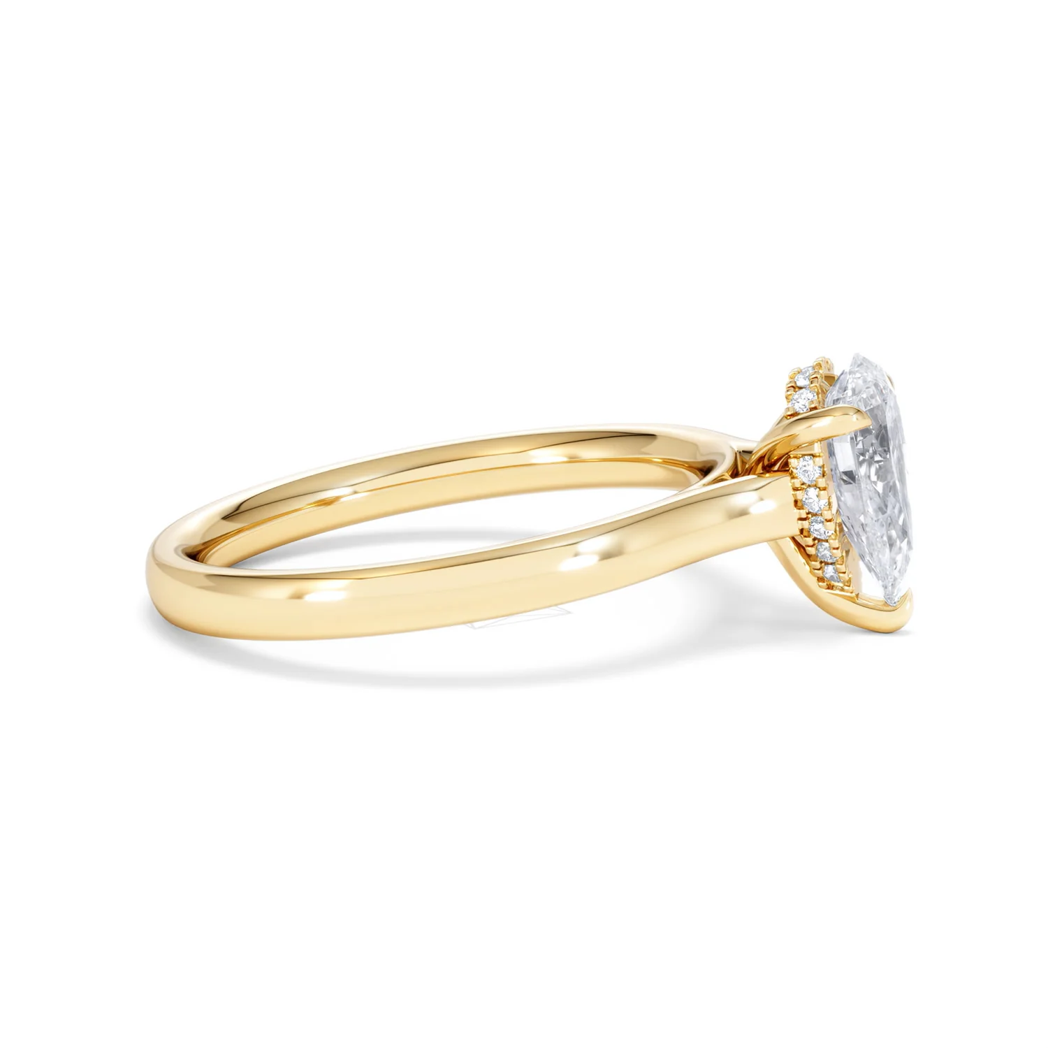 Amora Pear 1.07ct Hidden Halo Lab Diamond Engagement Ring F/VS Set in 18K Gold - Image 25