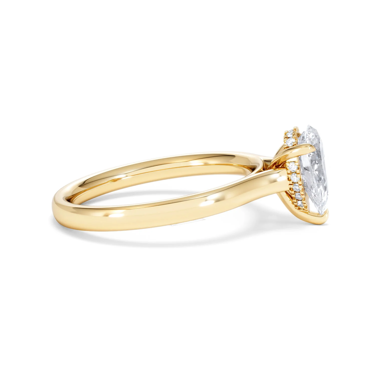 Amora Pear 1.07ct Hidden Halo Lab Diamond Engagement Ring F/VS Set in 18K Gold - Image 26