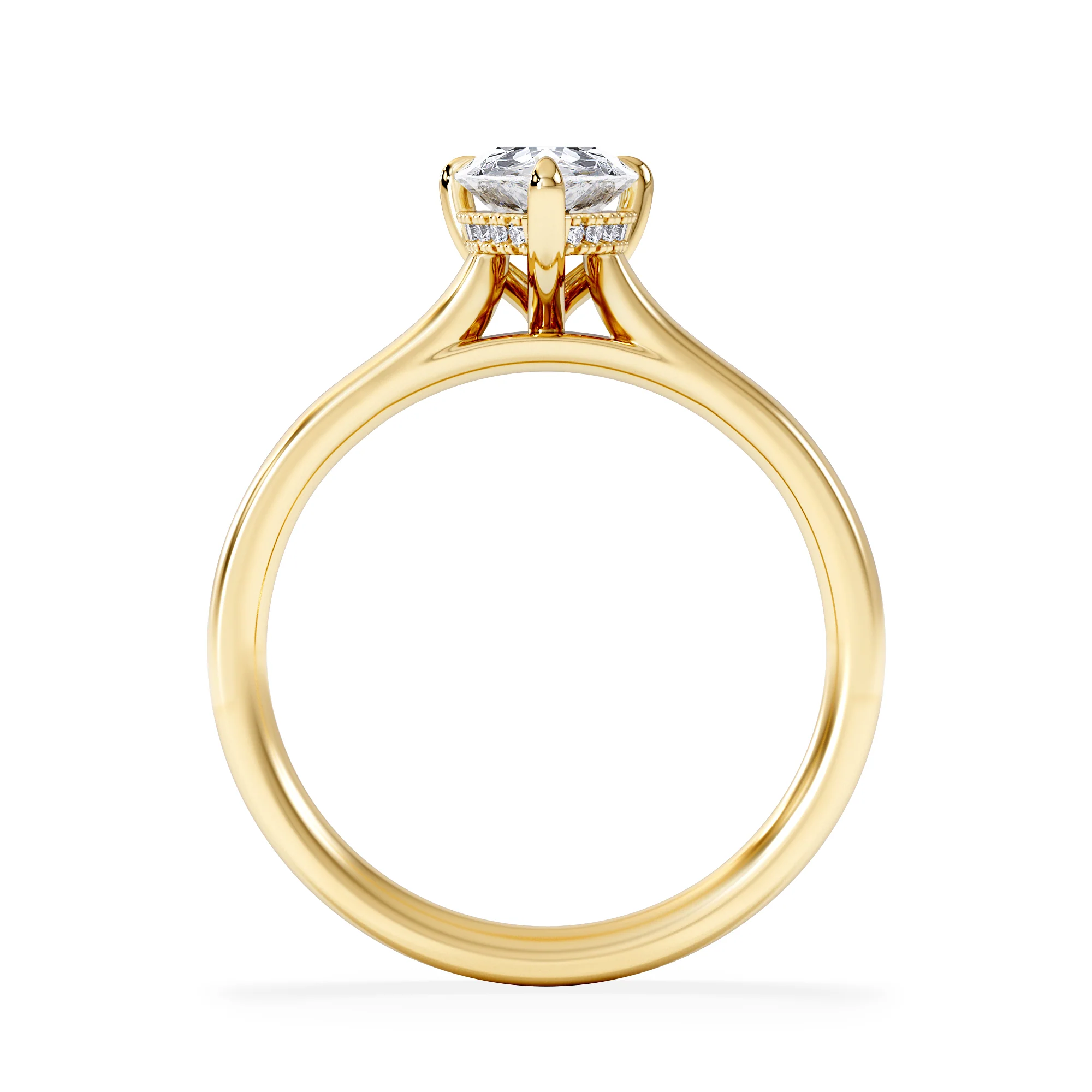 Amora Pear 1.07ct Hidden Halo Lab Diamond Engagement Ring F/VS Set in 18K Gold - Image 3